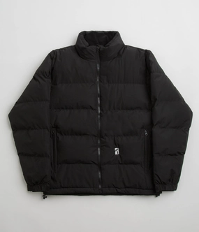 Poetic Collective Puffer Jacket - Black / White Adjustable Waistband