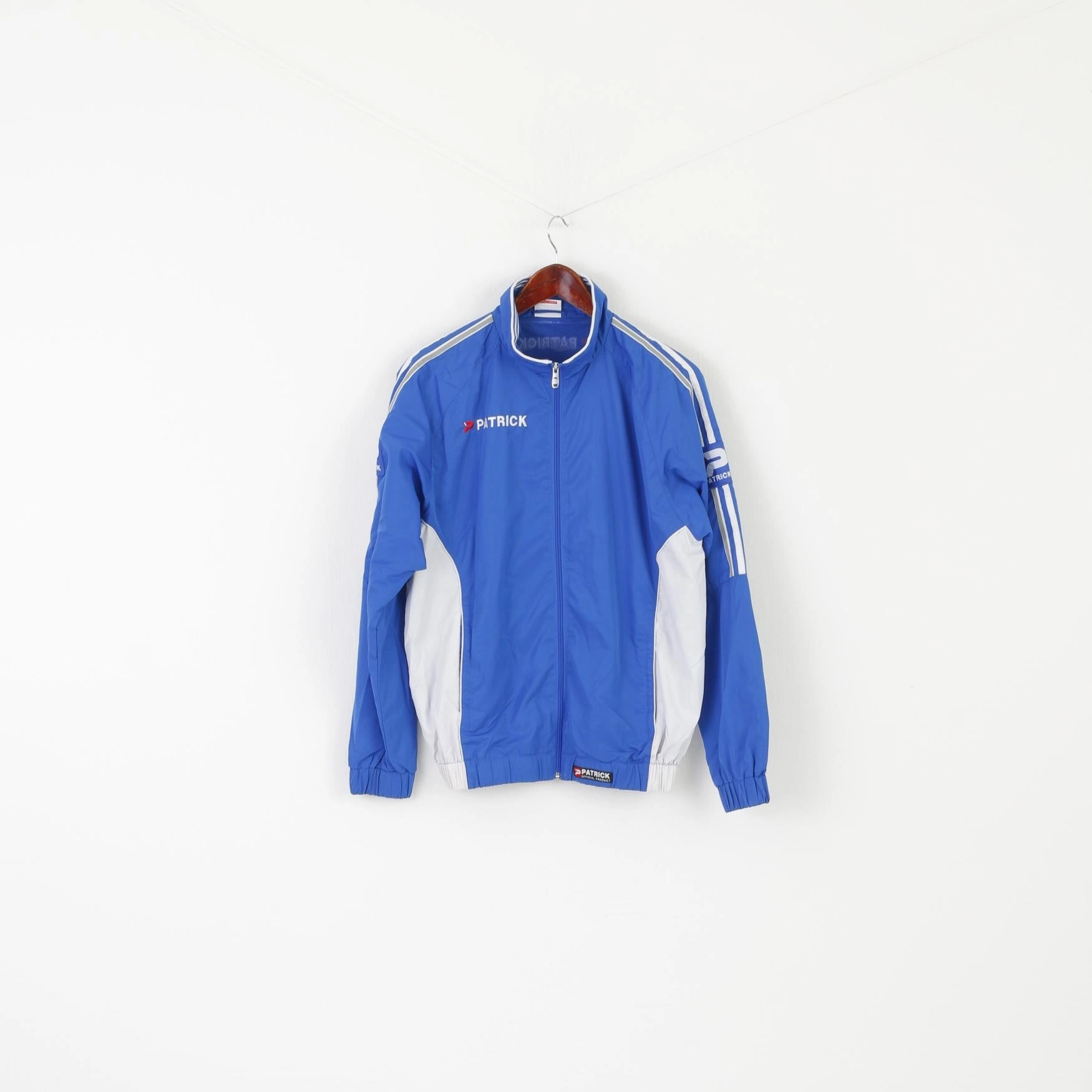 Double Stitched Edging Stock Patrick Men M Jacket Blue Vintage Sportswear Zip Up Lightweight Track Top