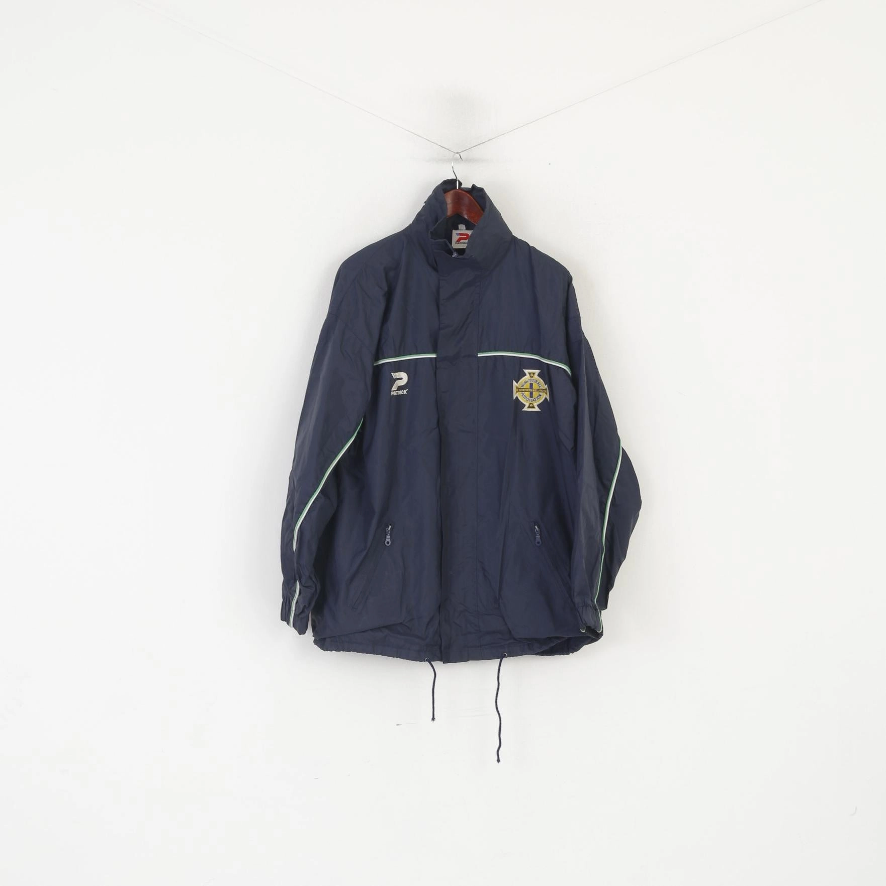 Patrick Men M Jacket Navy Nylon Waterproof Irish Football Hidden Hood Ireland Top Ventilation Panels