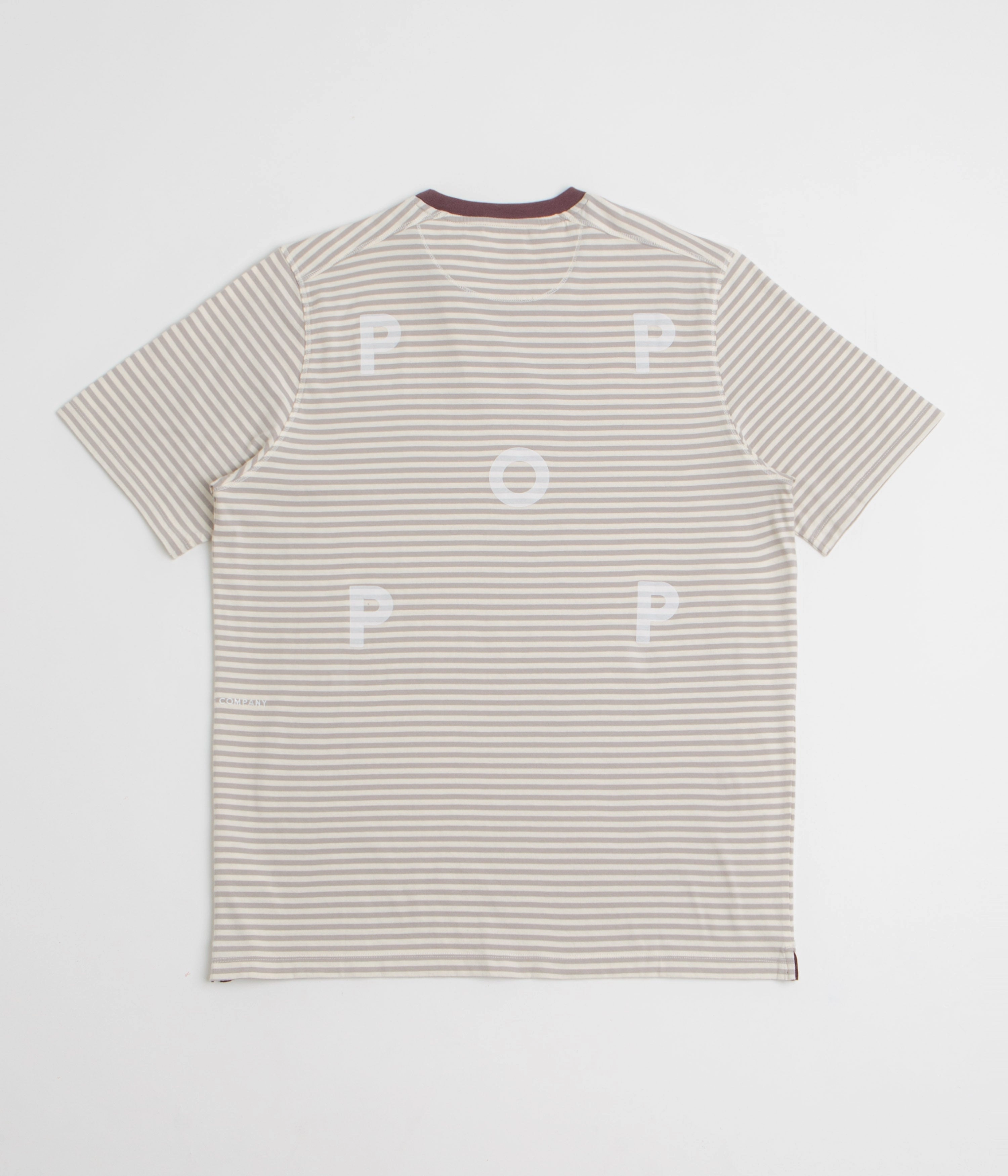 Pop Trading Company Striped Logo T-Shirt - Quarry Stylish Look Comfortable apparel