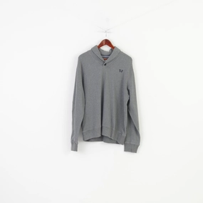 Popular Paul Kehl Men L Sweatshirt Grey Cotton Collar Sport & Style Vintage Blouse Top