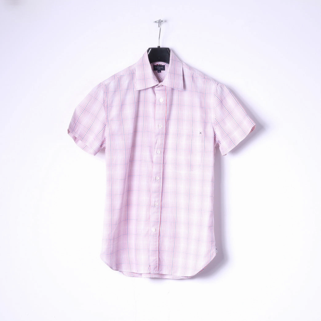 Durable Construction Paul Smith Jeans Men S Casual Shirt Pink Check Cotton Short Sleeve Top