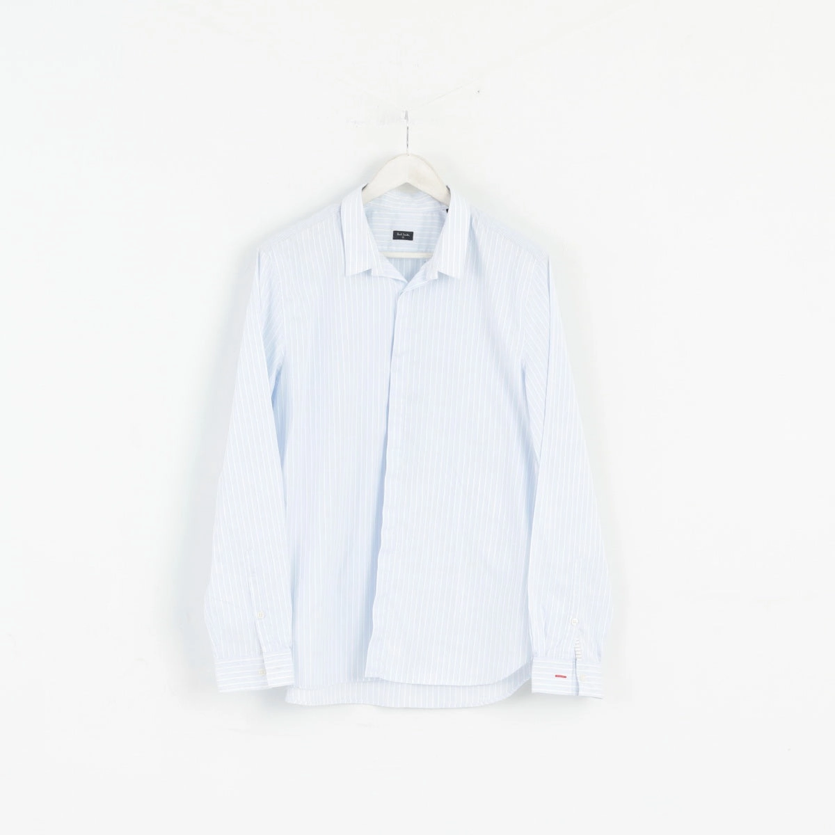 Paul Smith Men XL Casual Shirt Blue Striped Cotton Fitted Long Sleeve Top Inner Layer Warm Insulation