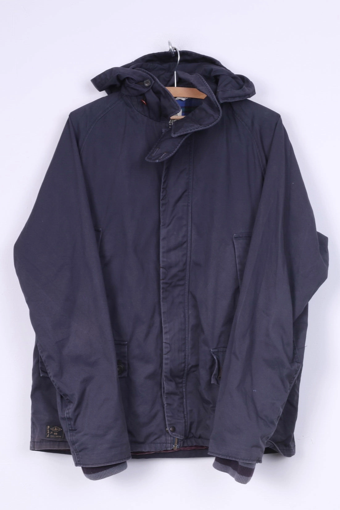 Liability Layer Core Paul Smith PSJ Mens XL Jacket Full Zipper Blue Cotton Hooded