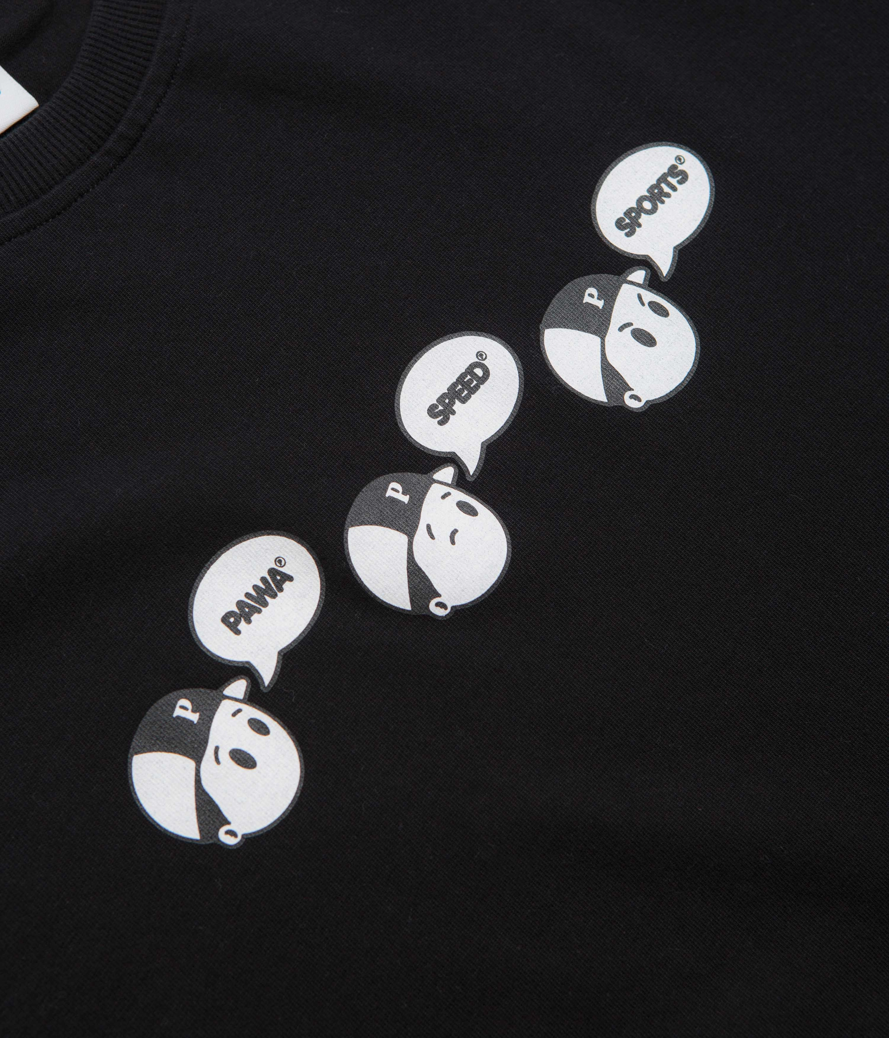 Casual Essential Lightweight Fashion Pawa Speed Sports Emotions T-Shirt - Black