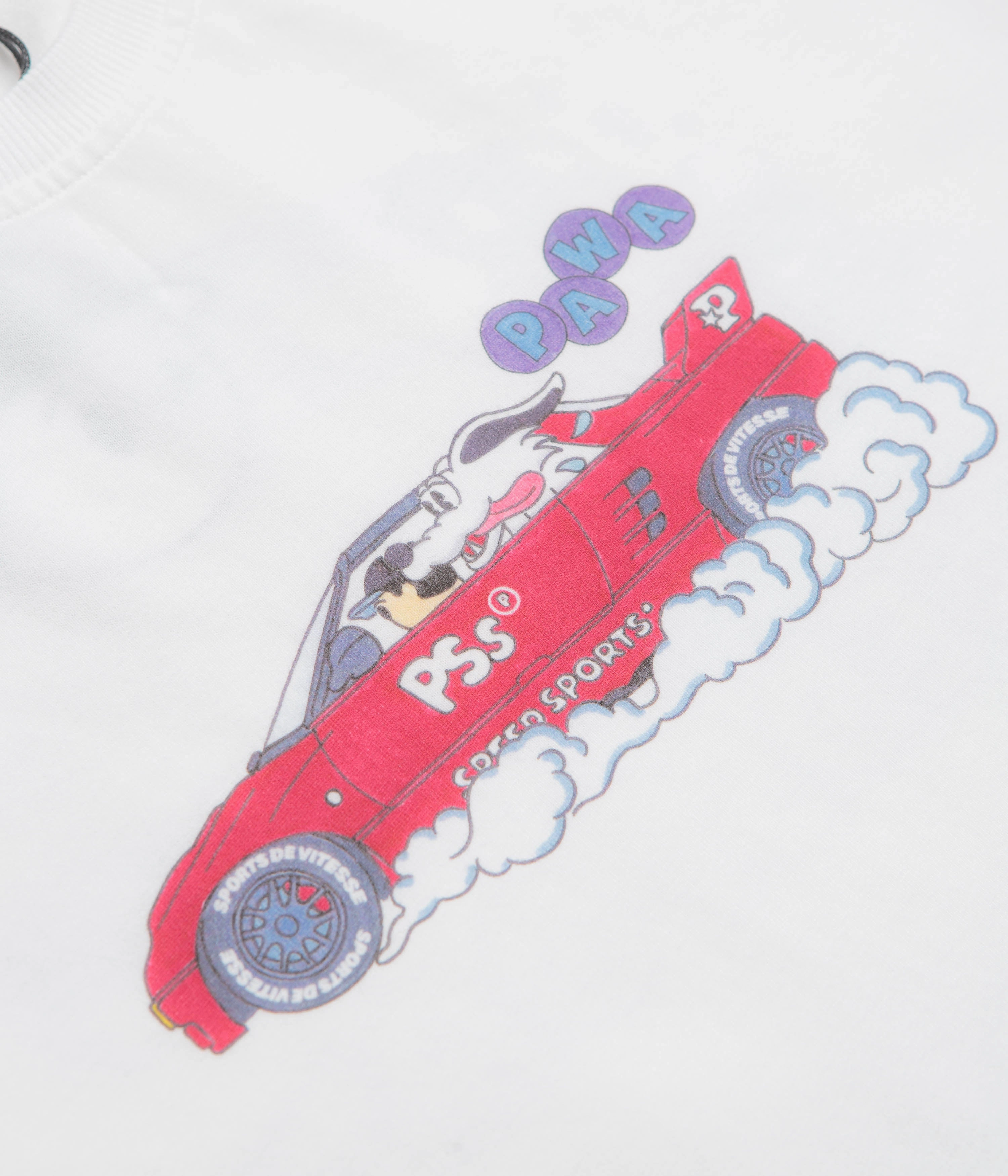 Pawa Speed Sports Raceday T-Shirt - White Outdoor Trend Look Organic Cotton Construction