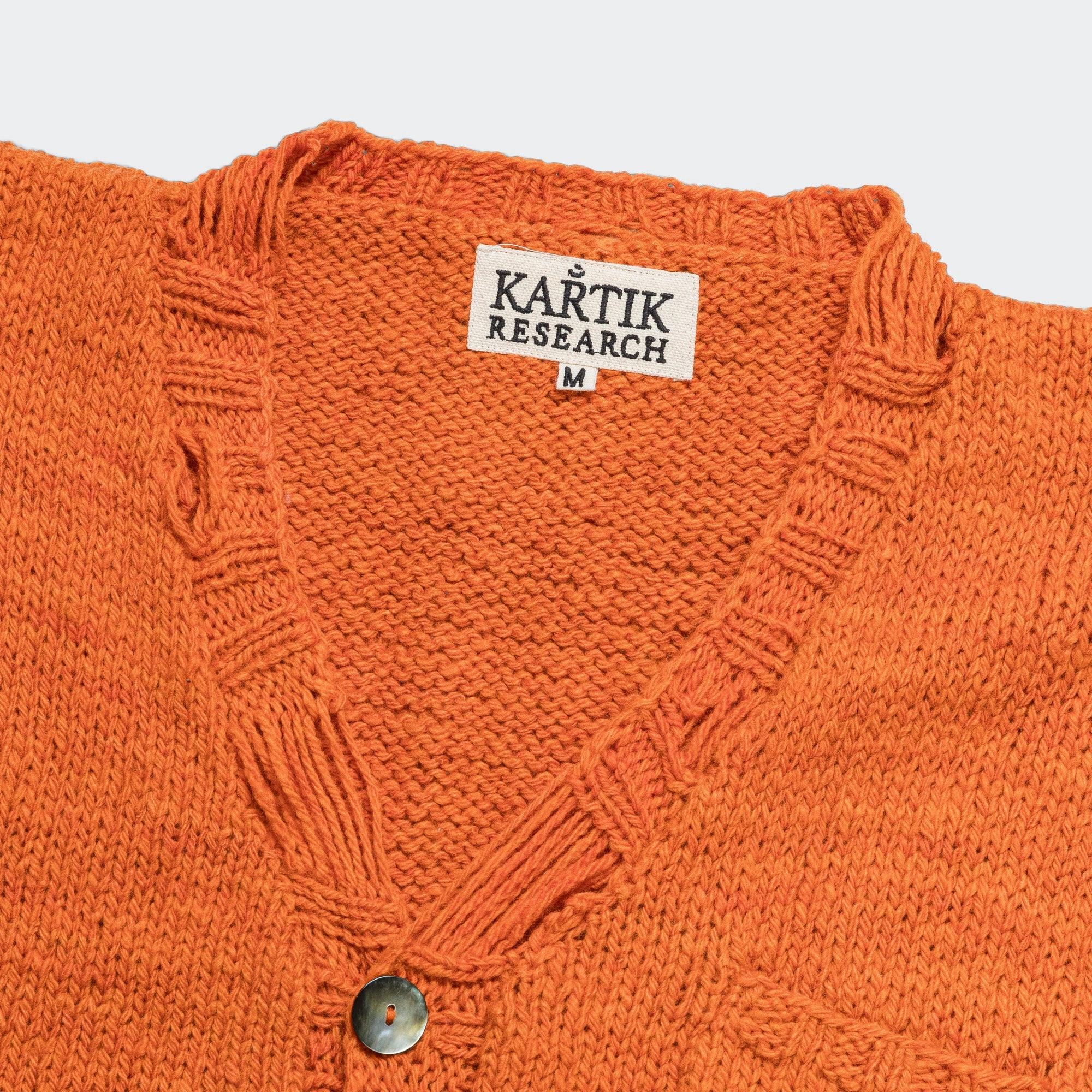 Durable Blend Peace Cardigan - Orange/White