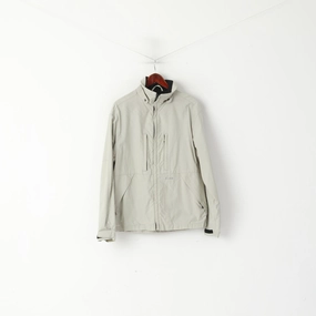 Approve UV-protection Peak Performance Men M Jacket Grey Cotton Nylon Blend Outdoor Full Zipper Top