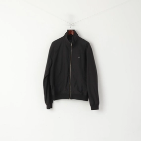 Quilted Construction Peak Performance Men XL Jacket Black Nylon Waterproof Full Zipper Casual Top