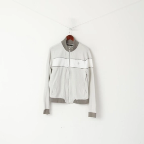 product dancing suitable rhythm Comfortable fit Penguin Men M (S) Sweatshirt Grey Cotton Full Zipper Herringbone Casual Top