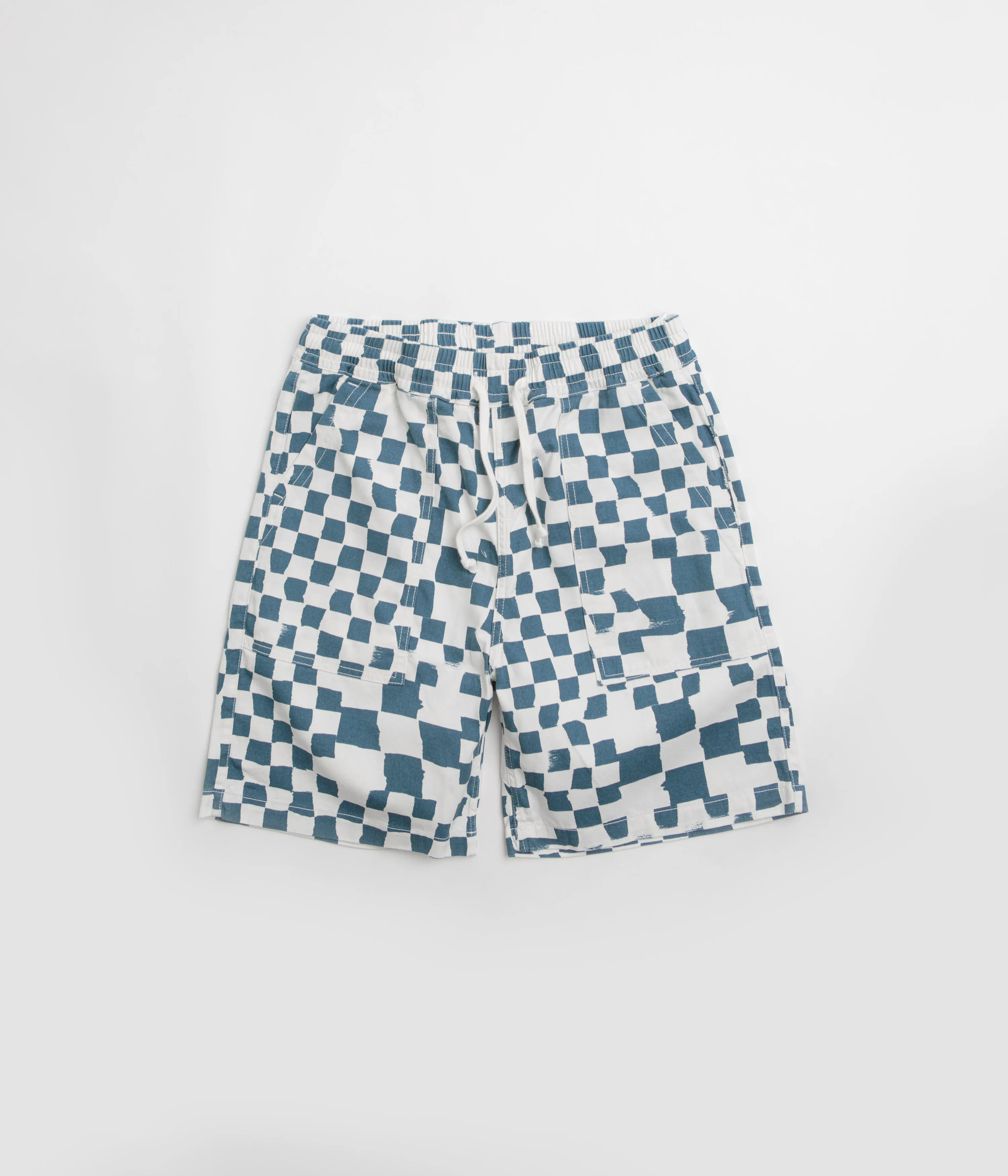 kids wear Service Works Printed Chef Shorts - Teal Checker