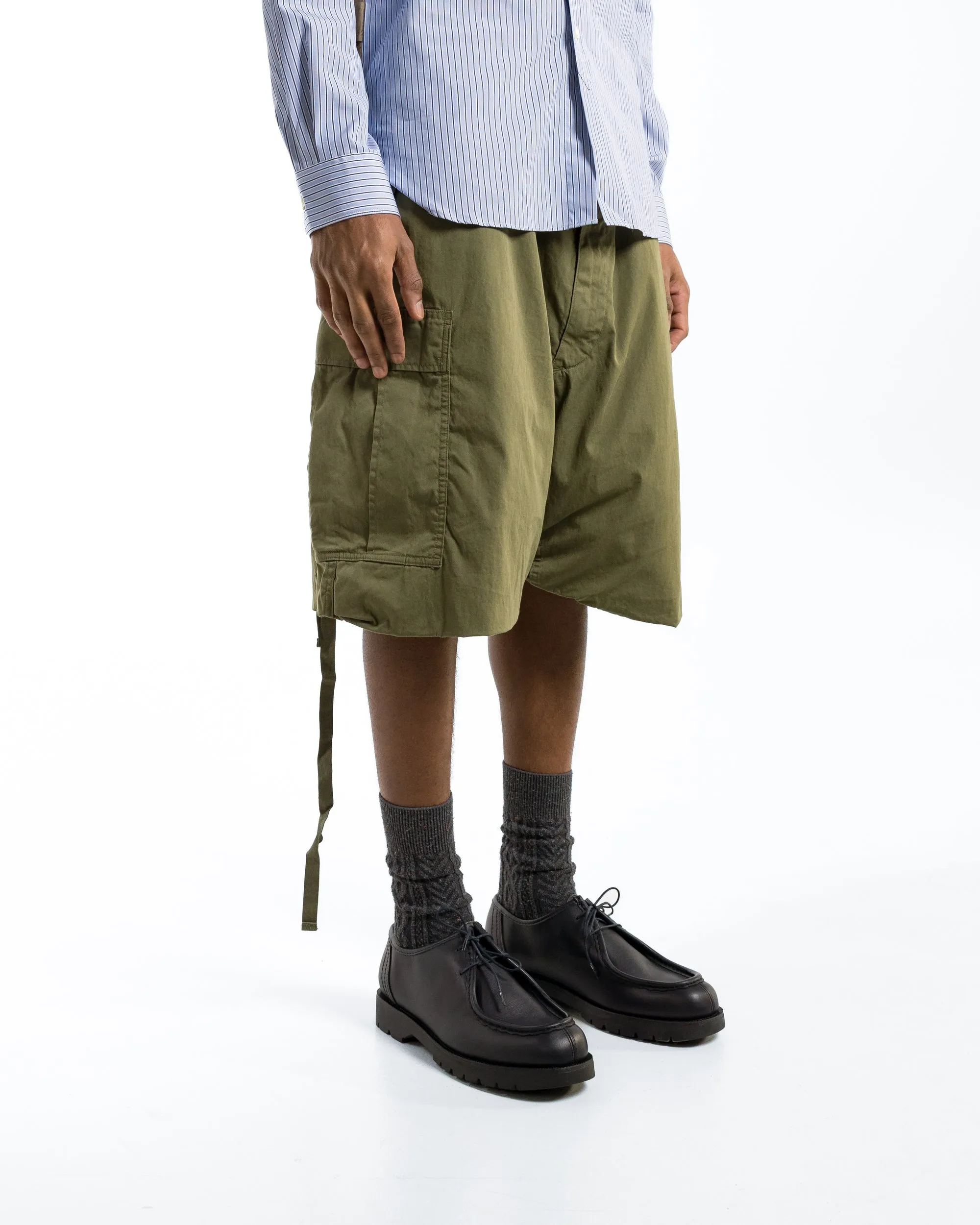 Cotton Nylon Shorts x Needles - Khaki Designer Style