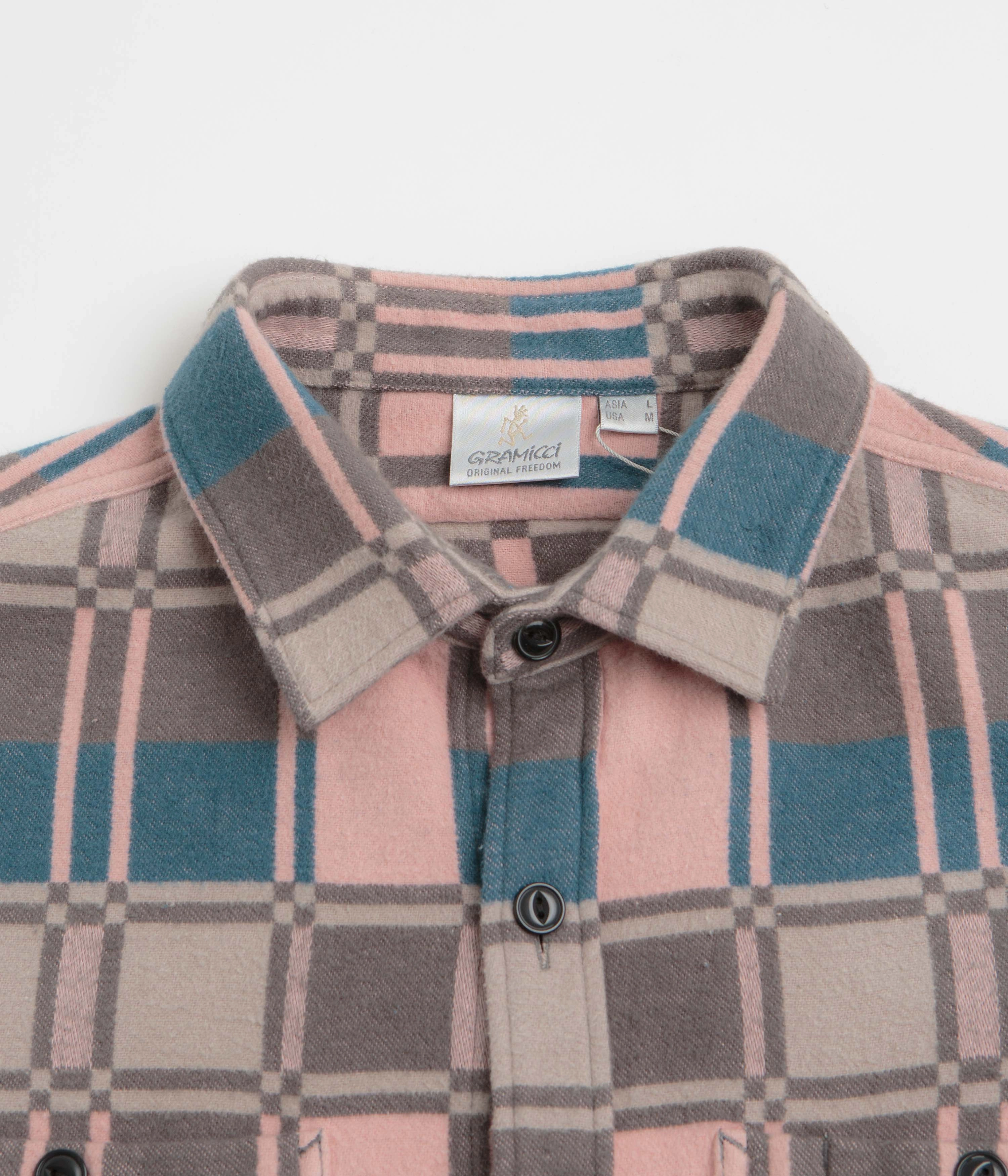 Customizable Option Gramicci Anthony Flannel Shirt - Blush Check
