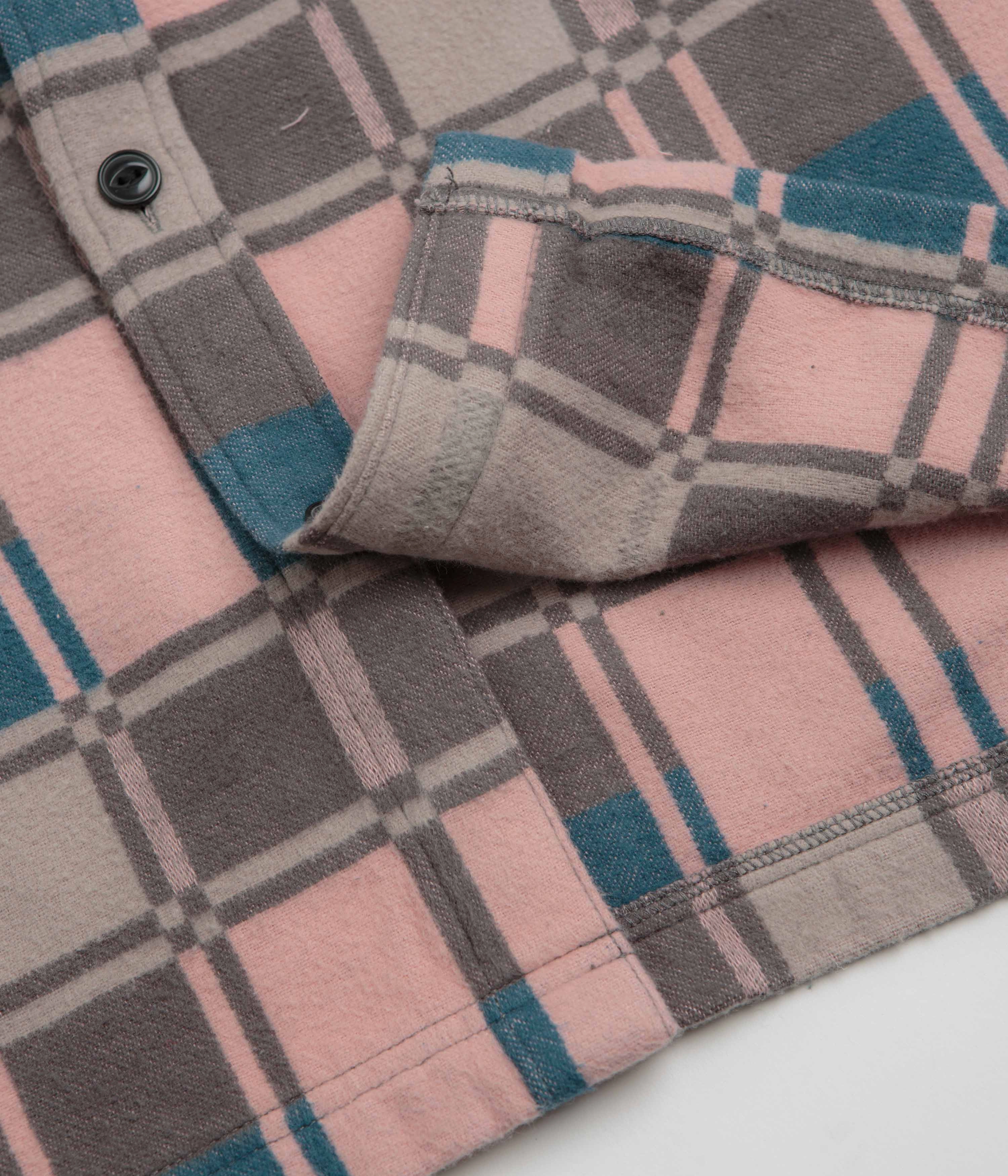 Gramicci Anthony Flannel Shirt - Blush Check Weekend Casual Seasonal Trend