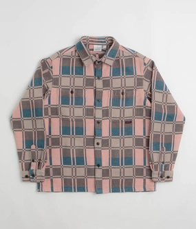 Gramicci Anthony Flannel Shirt - Blush Check Flatlock stitching