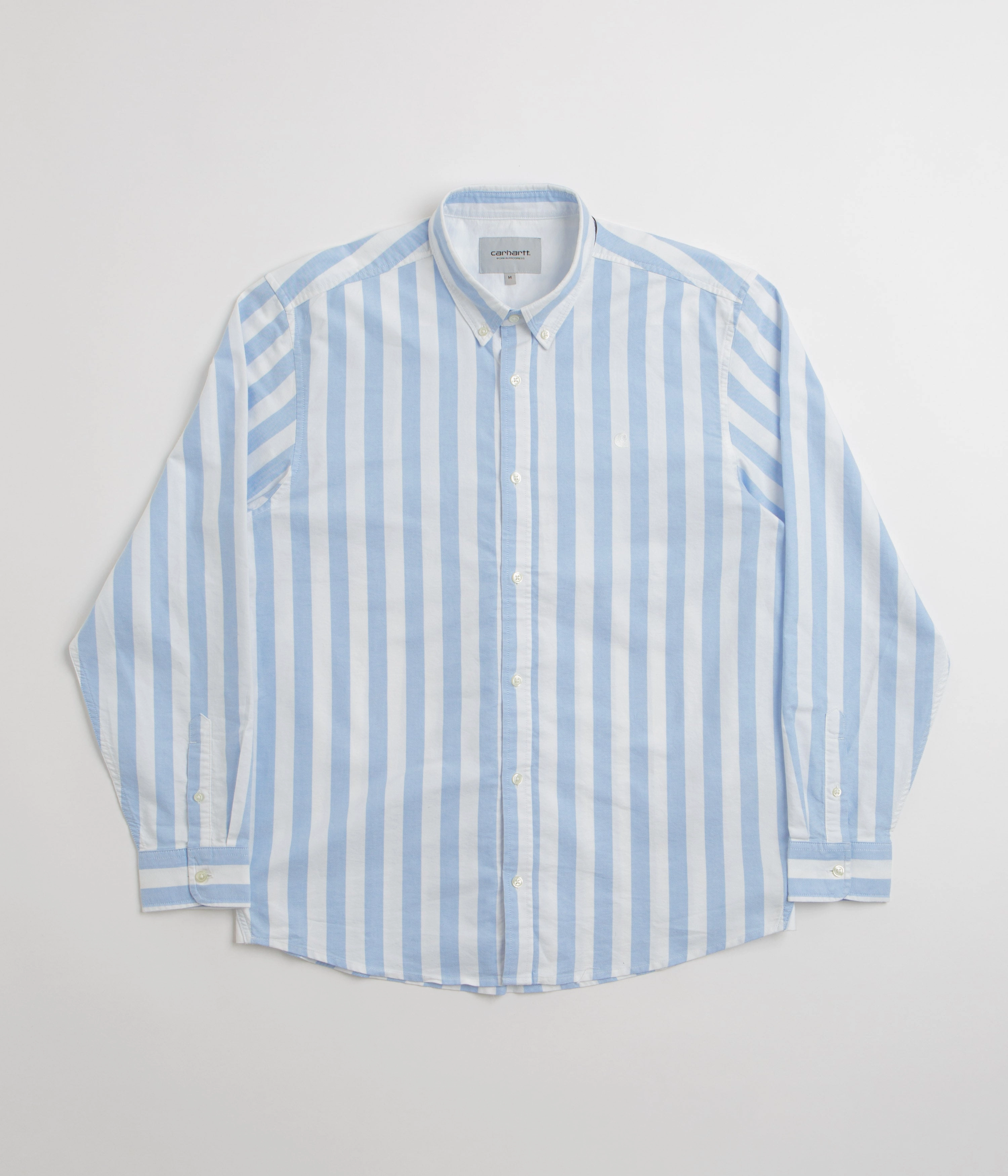 Smooth Texture Carhartt Dillion Shirt - Dillion Stripe / Bleach / White
