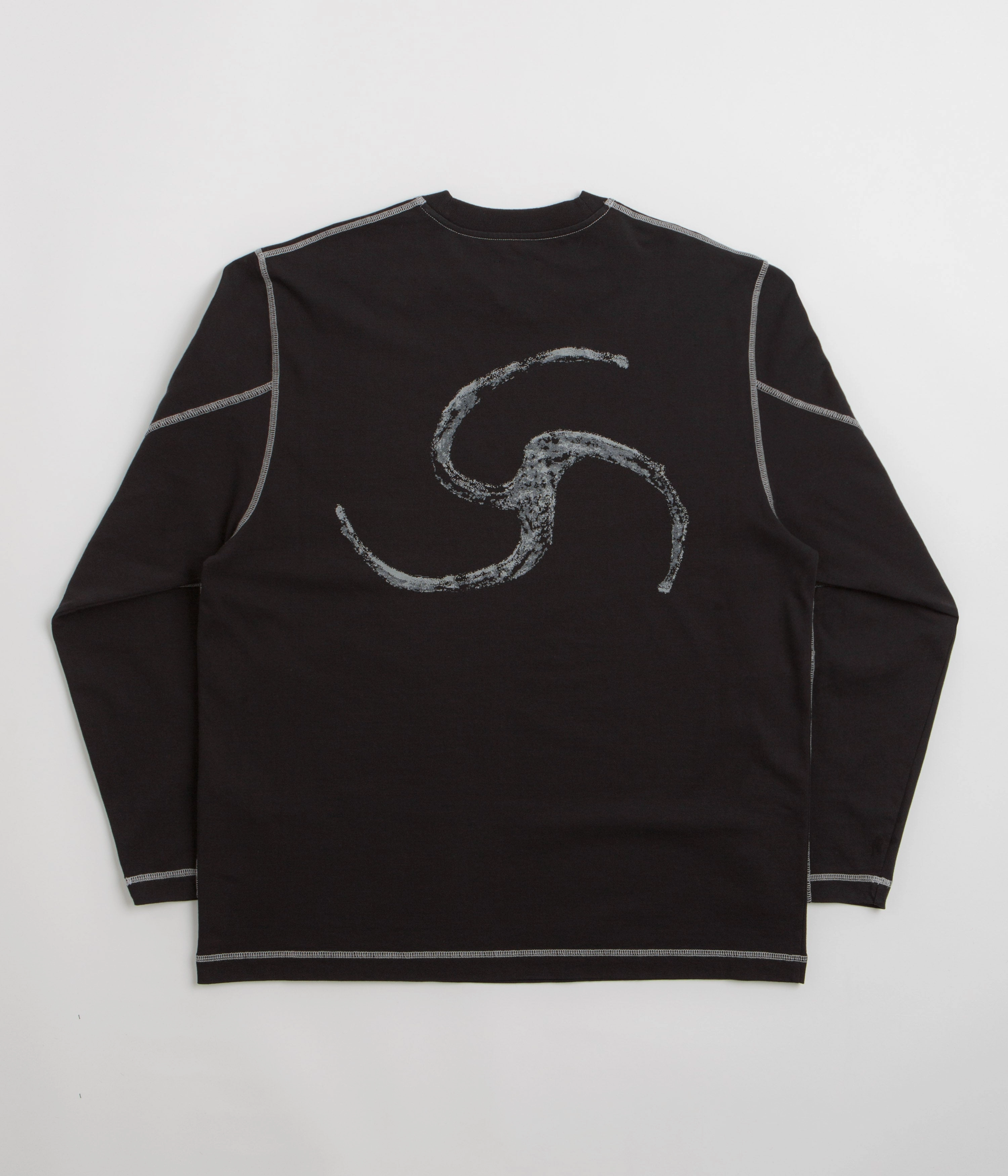 ROA Sticks Stitch Long Sleeve T-Shirt - Black Sublimation Printed Collar