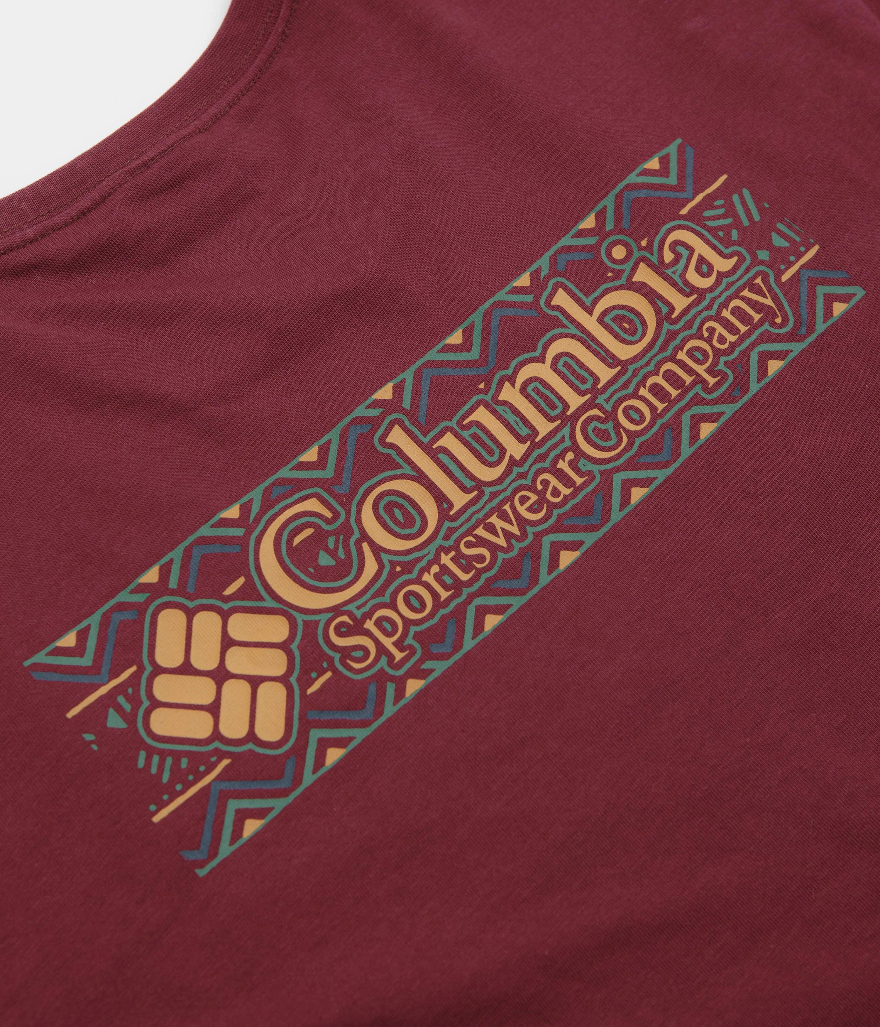 Columbia Explorers Canyon Long Sleeve T-Shirt - Rich Wine / Branded Blanket warm weather