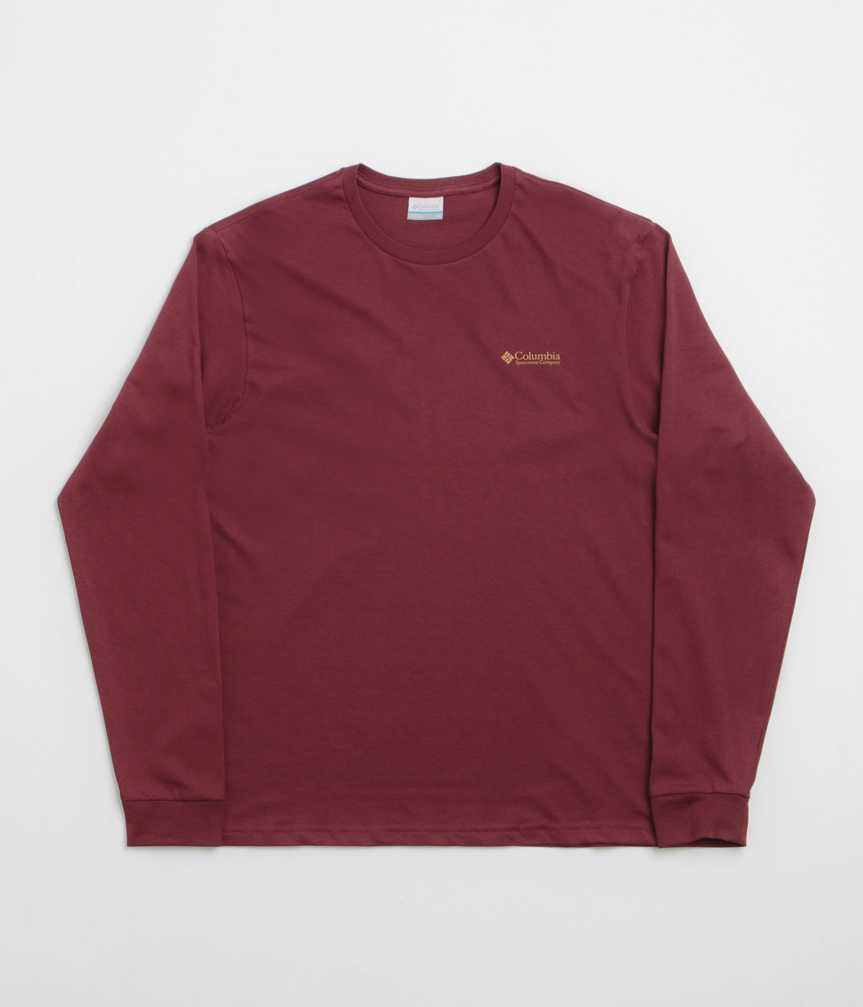 Simple and Relaxed Columbia Explorers Canyon Long Sleeve T-Shirt - Rich Wine / Branded Blanket