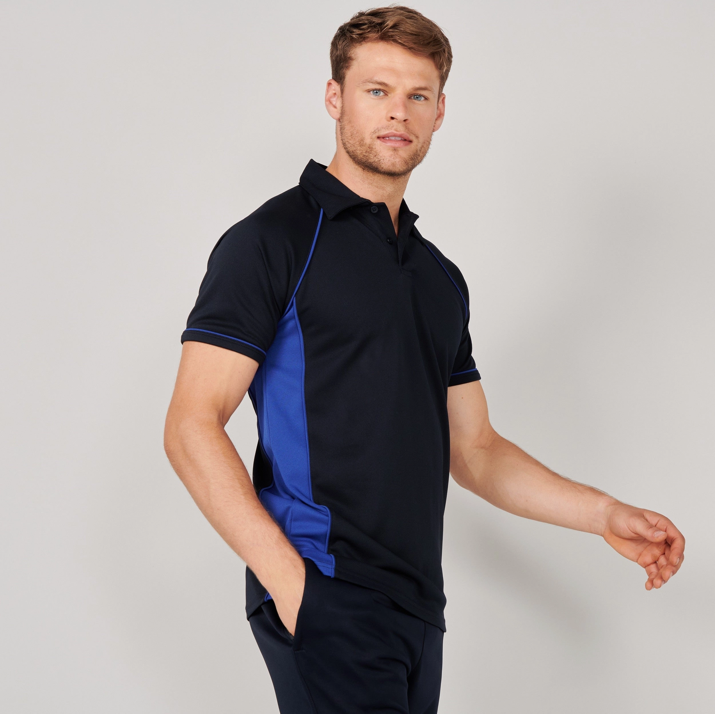Performance Piped Polo | BLACK/WHITE Comfortable Look Chic Layer