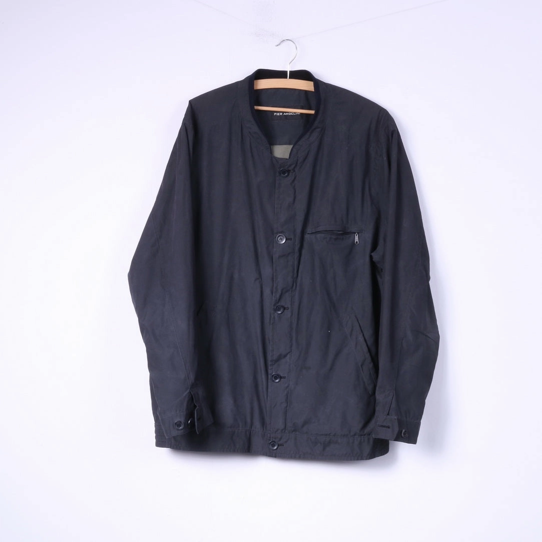 Pier Angelin Mens 44 54 XL Bomber Jacket Lightweight Navy Buttoned Top Warm Shield online purchase