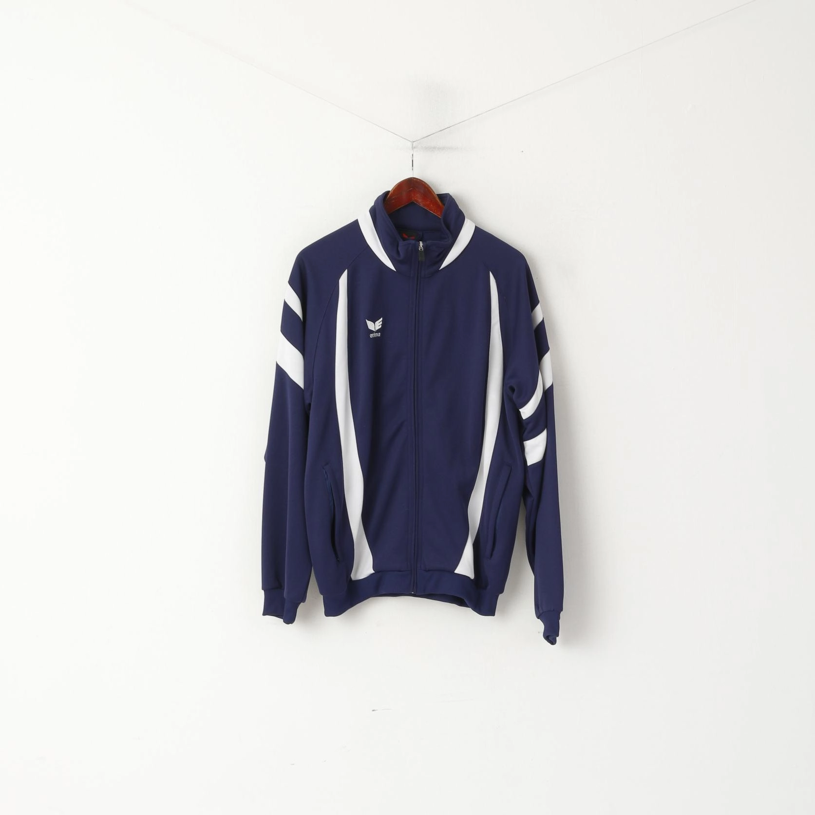Erima Men L Sweatshirt Navy Vintage Sport SC Nestle Frankfurt Full Zipper Track Top product fuzzy coziness