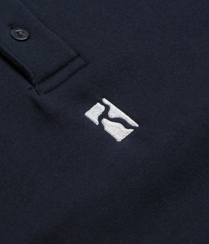 Pullover Affordable Poetic Collective Heavy Polo Sweatshirt - Dark Navy