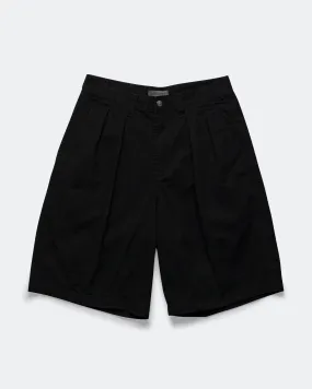 Sweat Resistant Fabric Clean Feel Pleated Balloon Shorts - Black