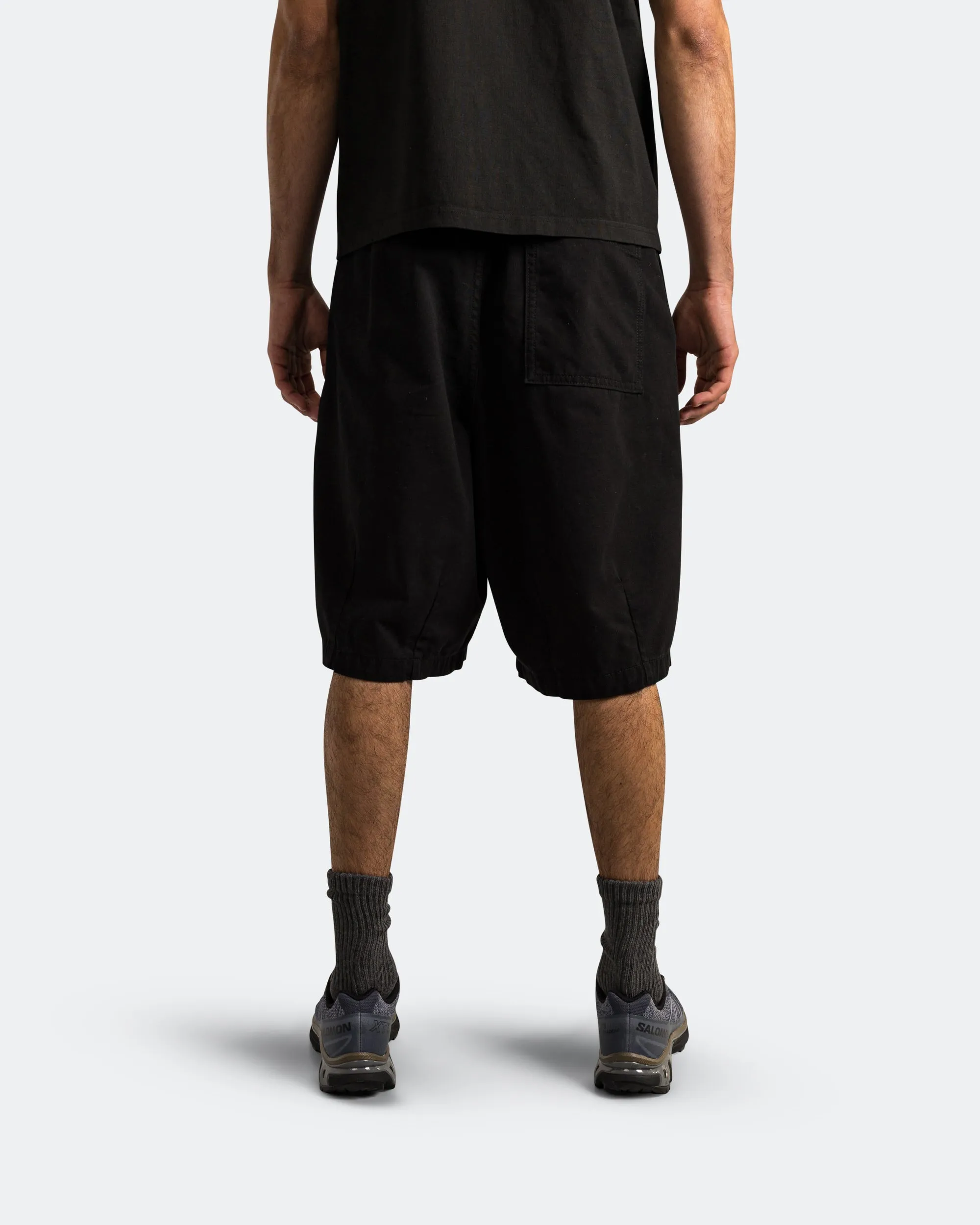 Pleated Balloon Shorts - Black overalls Waterproof Feature