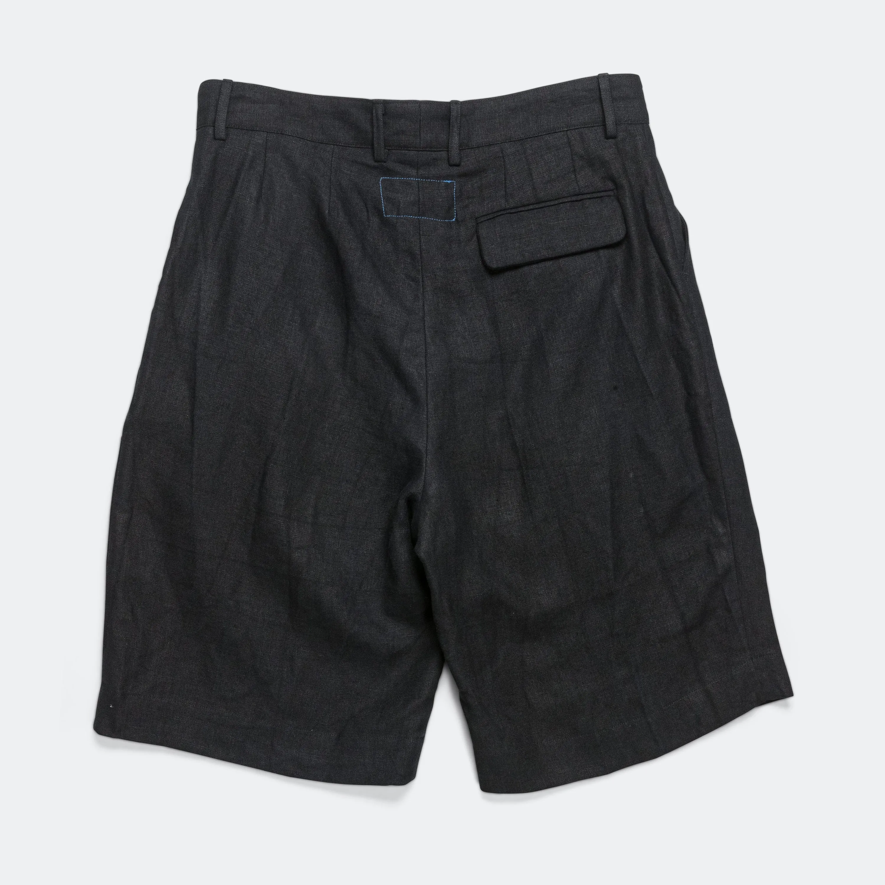 Reinforced Stitching new semester Pleated Shorts - Navy Bee Keepers Linen
