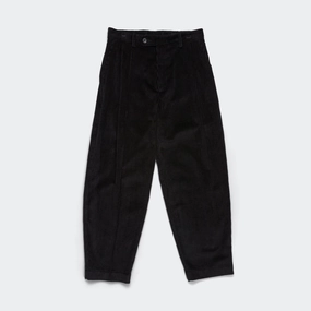Smooth zipper closure Modern Edge Pleated Trousers - Black Corduroy
