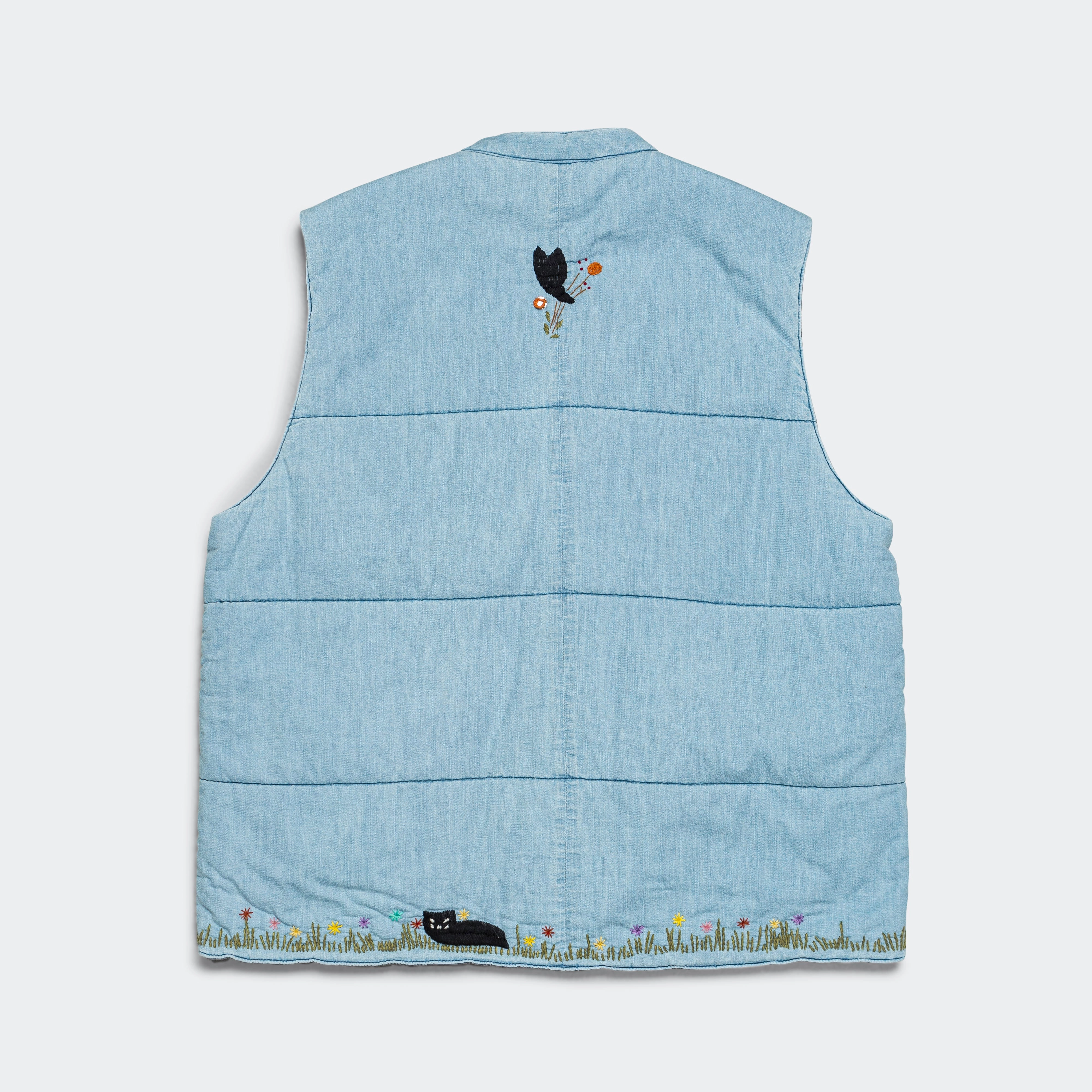 Calm Day Fit 6oz Denim Quilt SAMU Vest (Cat Embroidery) - Pro