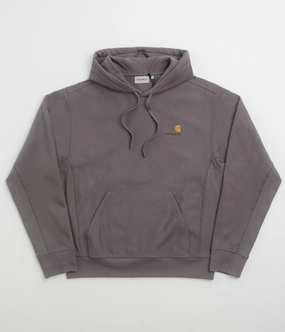 Carhartt American Script Hoodie - Porphyry Relaxed Comfort