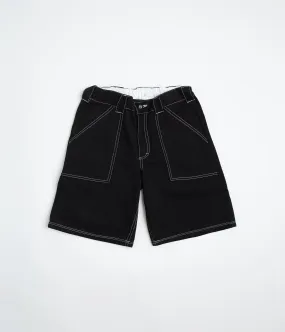 Seamless Edge Design Poetic Collective Painter Shorts - Black Denim / White Stitch