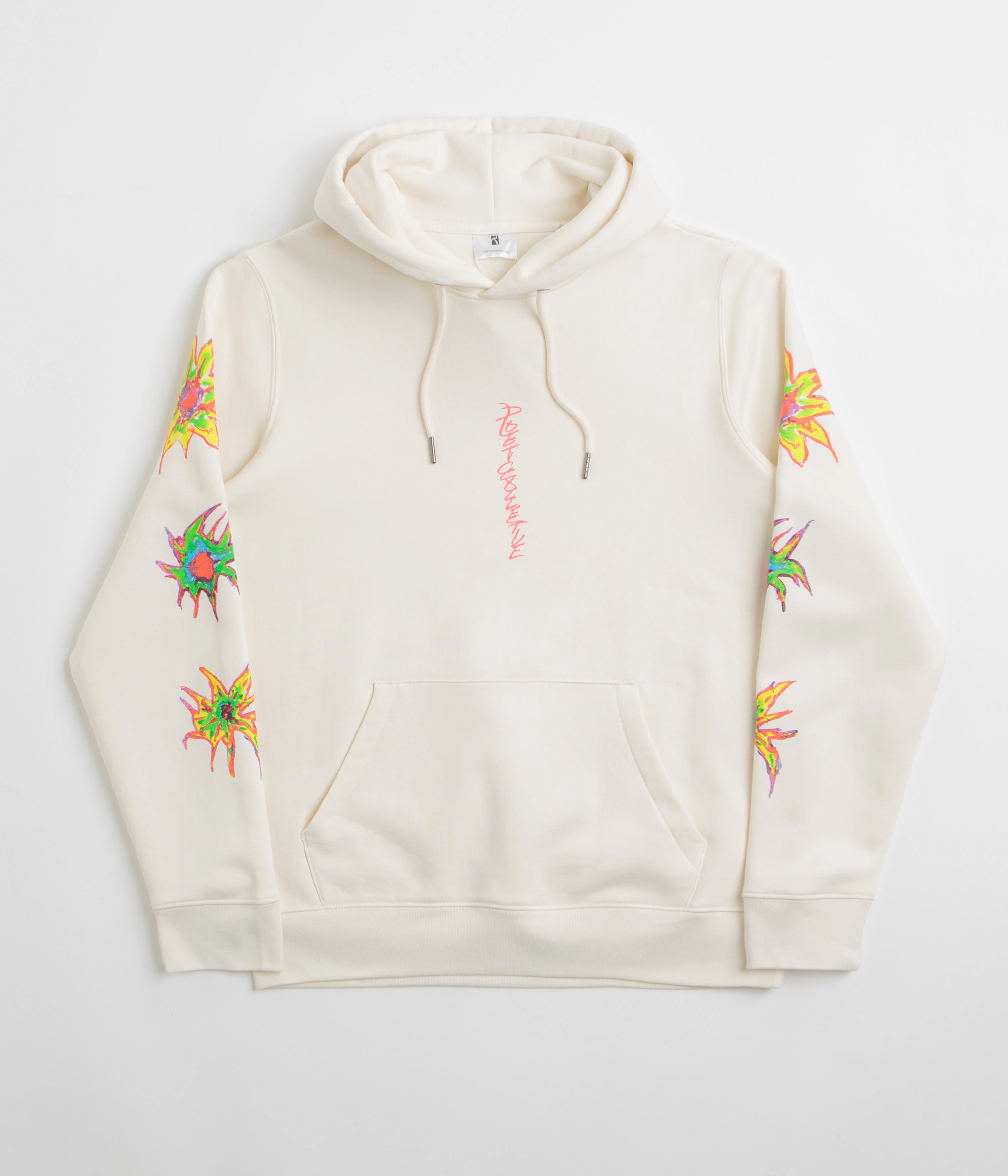 Sweat Resistant Interior Poetic Collective Arm Tribal Hoodie - Ivory