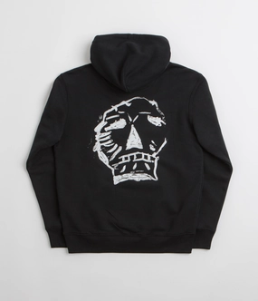 Sporty Style Poetic Collective Big Skull Hoodie - Black