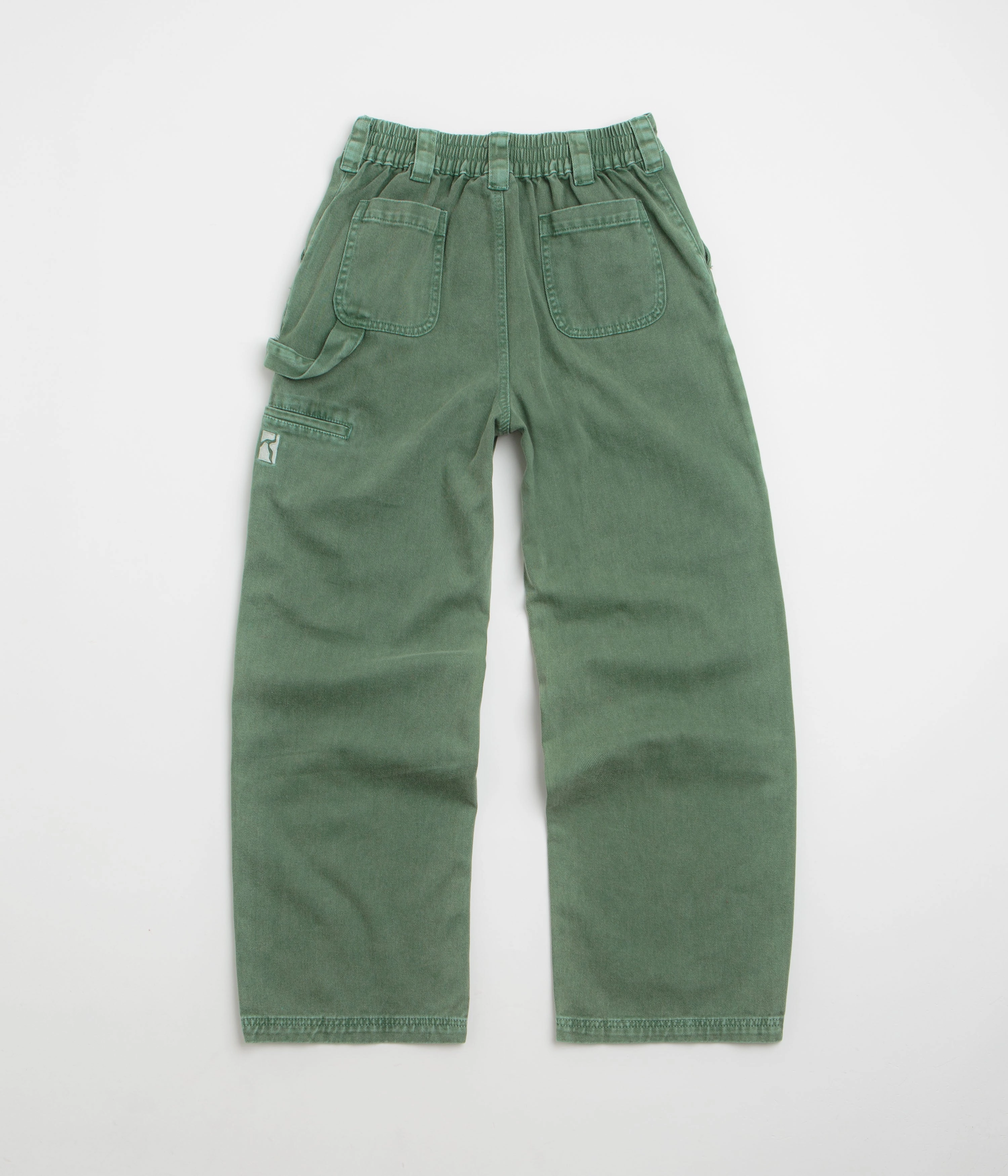 Street Active Hidden Zip Pockets Poetic Collective Denim Sculptor Pants - Green Acid Wash / Green