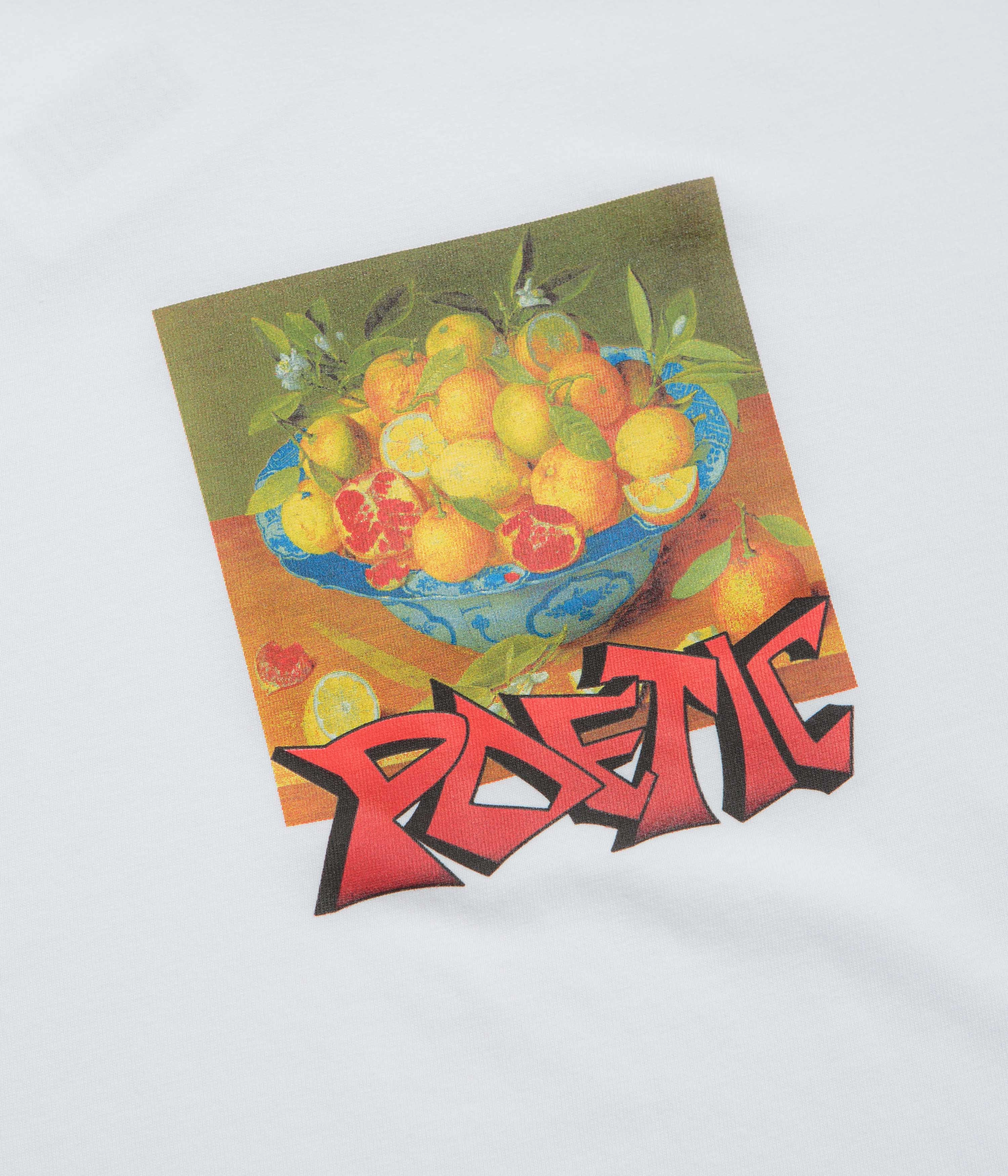 Stylish Details Poetic Collective Graff Fruit T-Shirt - White