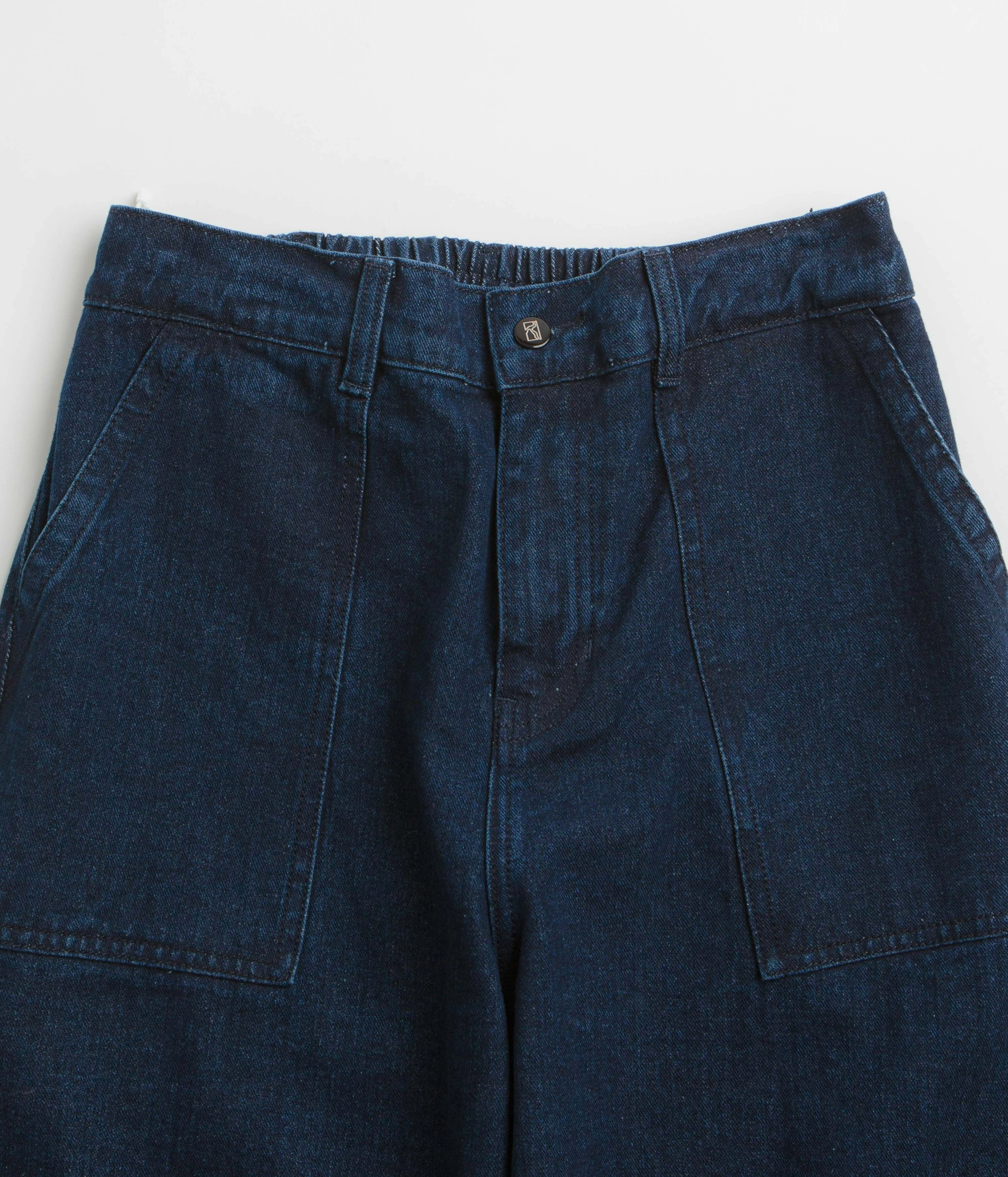 Poetic Collective Painter Pants - Classic Denim / Black Non Tapered Leg