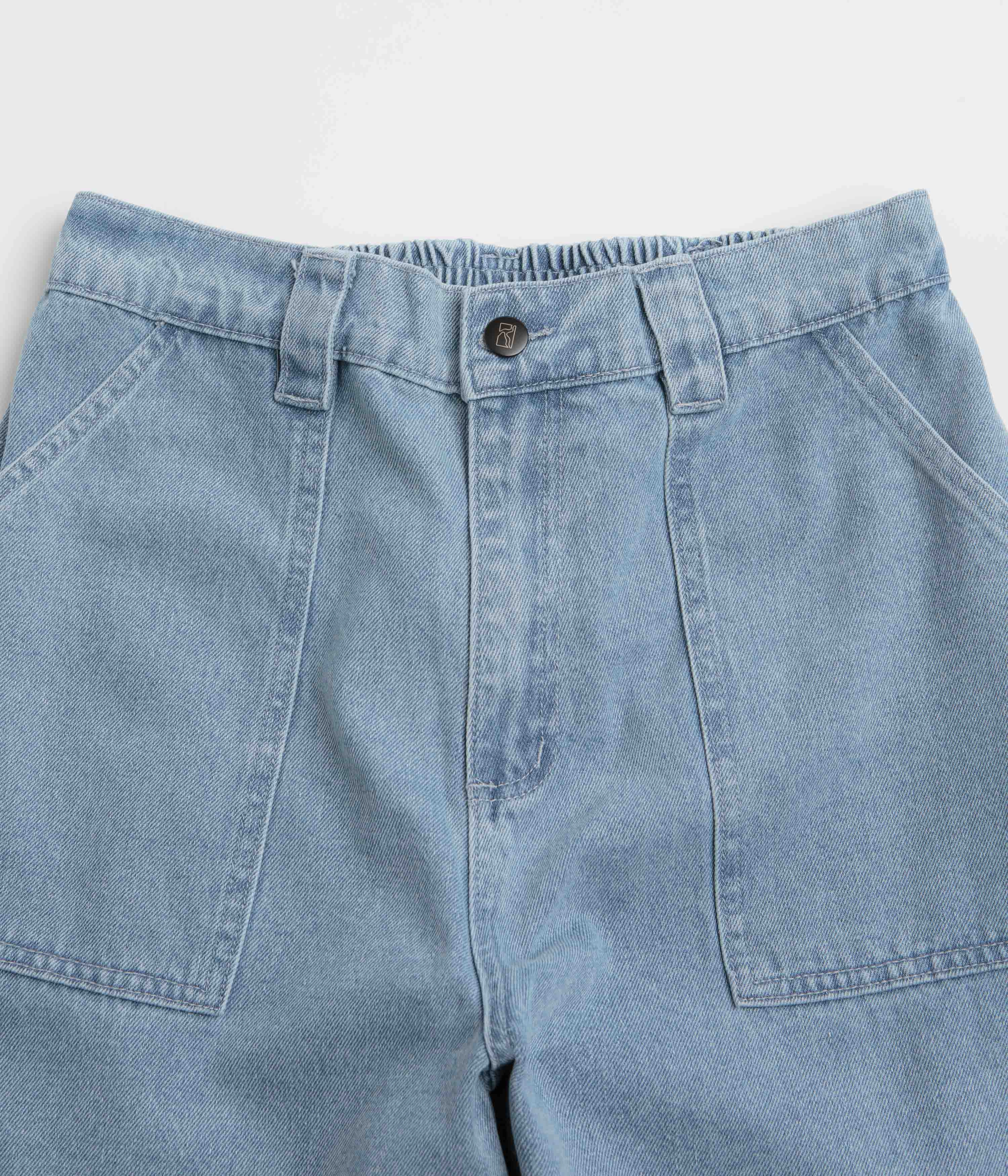 Poetic Collective Painter Pants - Light Blue Denim Wrinkle Resistant Finish