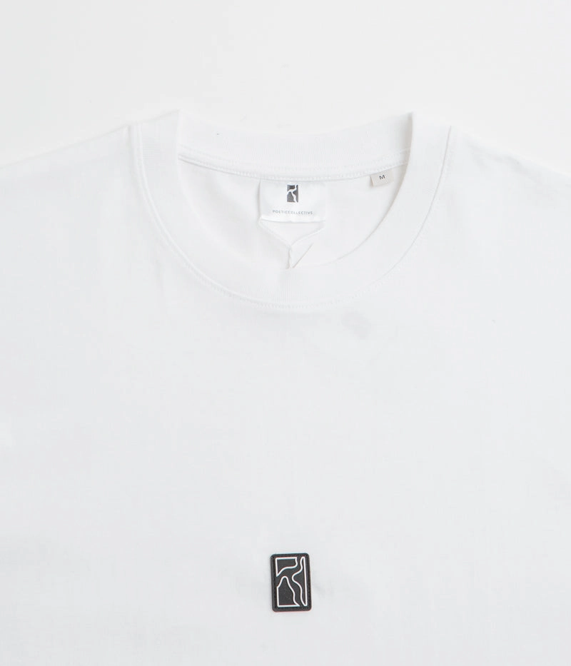 Loose Fit All-Purpose Comfort Poetic Collective Rubber Patch T-Shirt - White