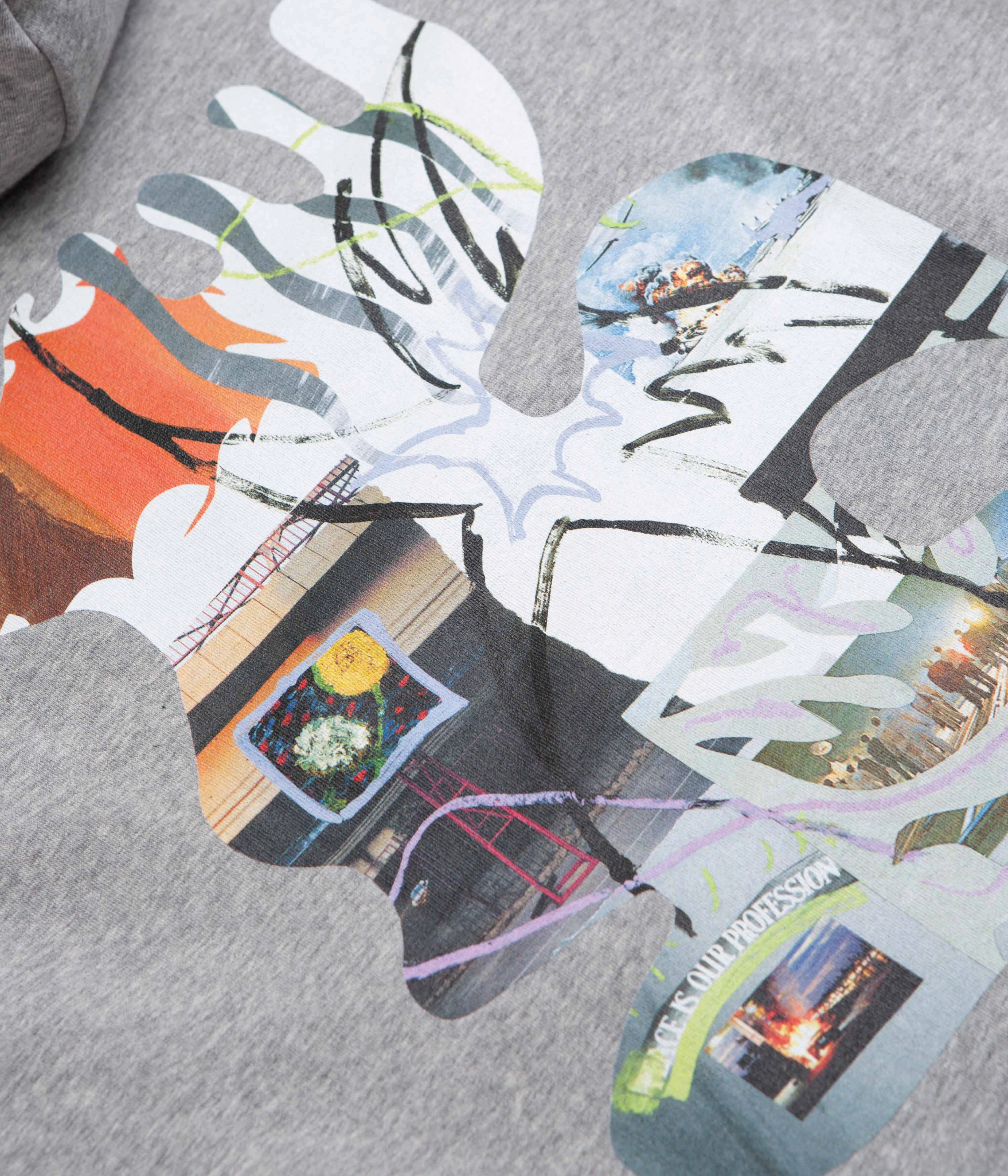 Poetic Collective Shaped Collage Hoodie - Heather Grey basketball uniform Compact Packable