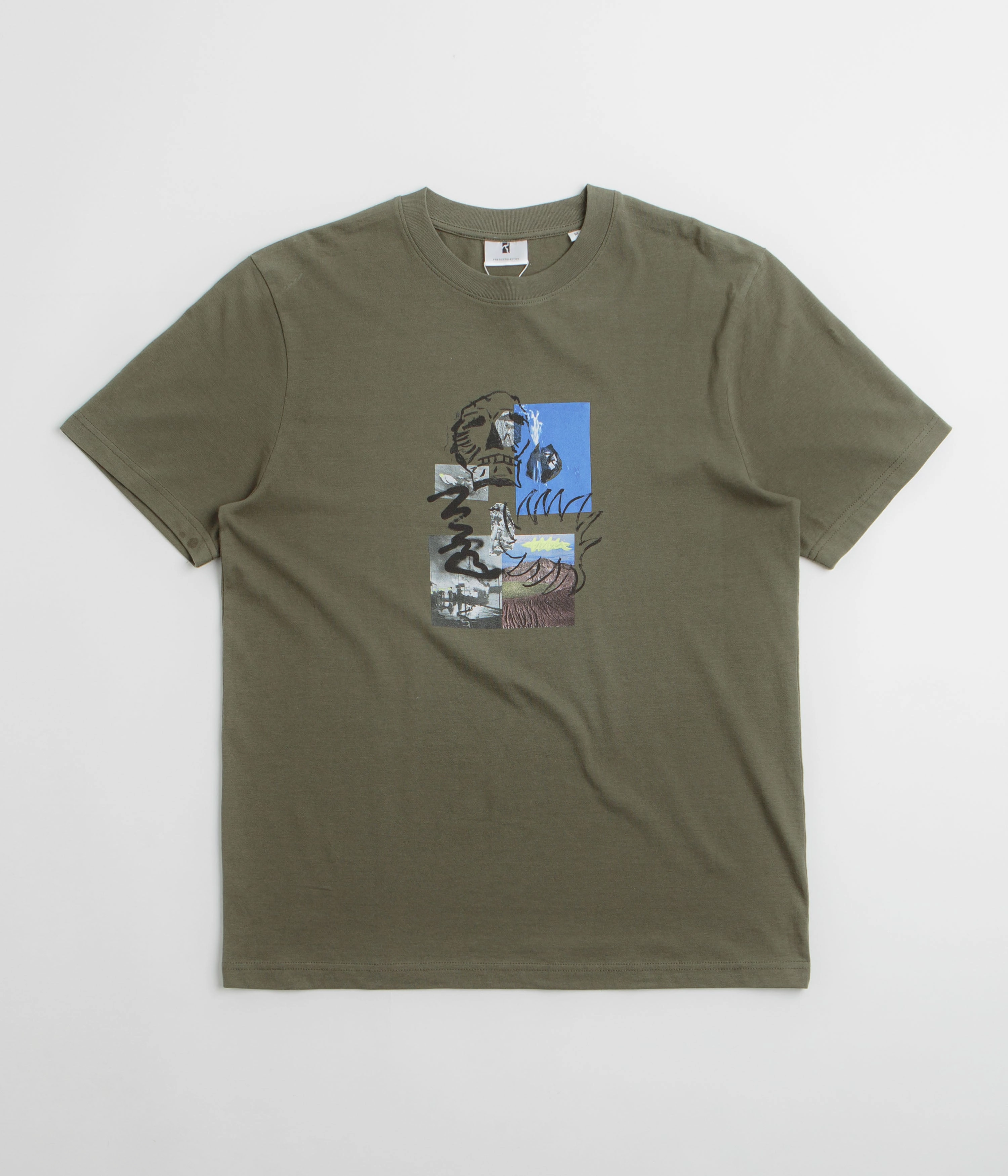 Poetic Collective Skull T-Shirt - Khaki Anti Bacterial Treatment