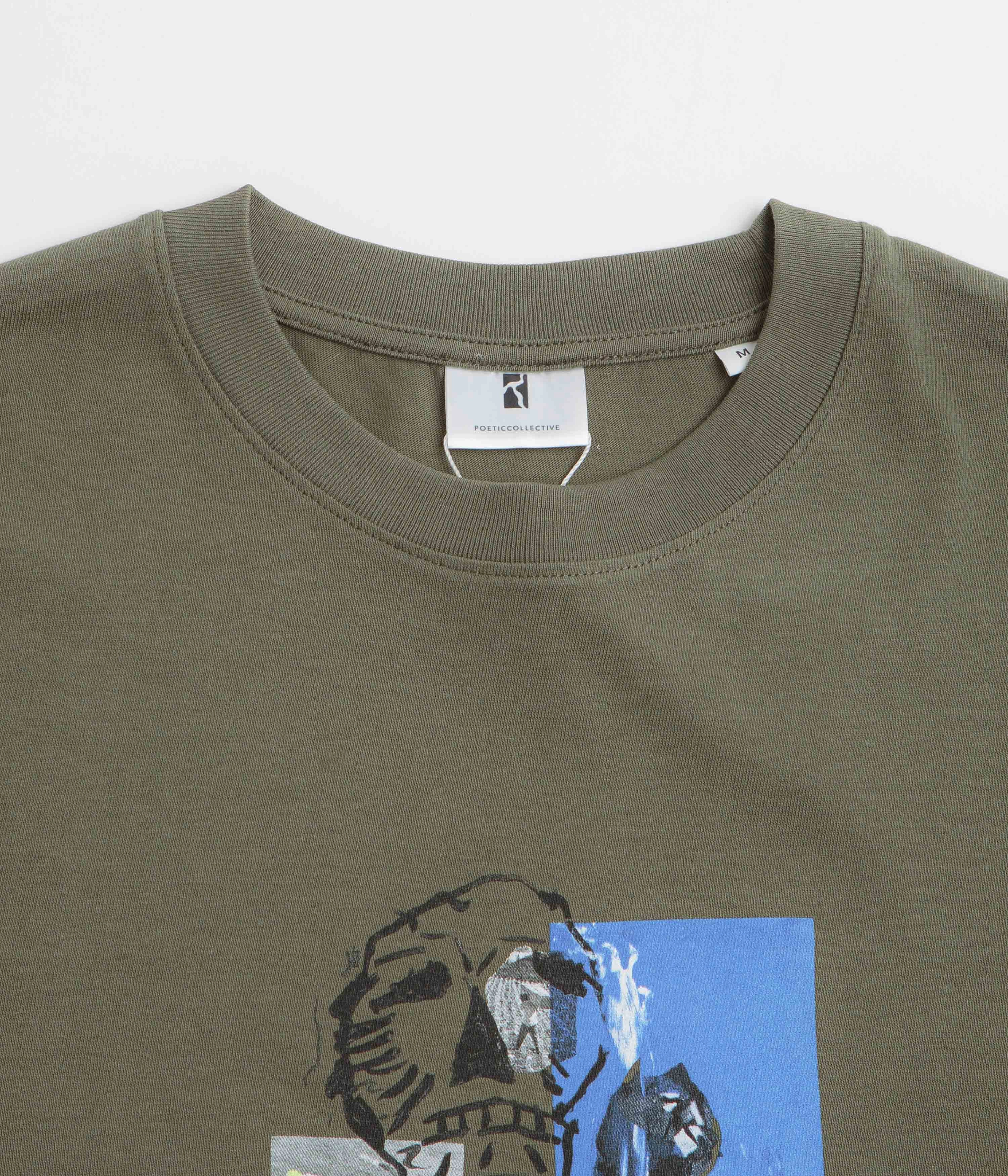 Biodegradable Textile Poetic Collective Skull T-Shirt - Khaki