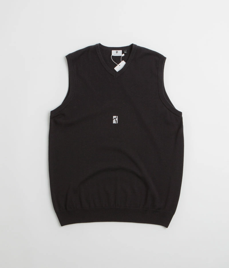 Poetic Collective Slipover Vest - Black Striped Pockets