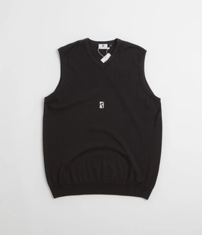 Poetic Collective Slipover Vest - Black Striped Pockets