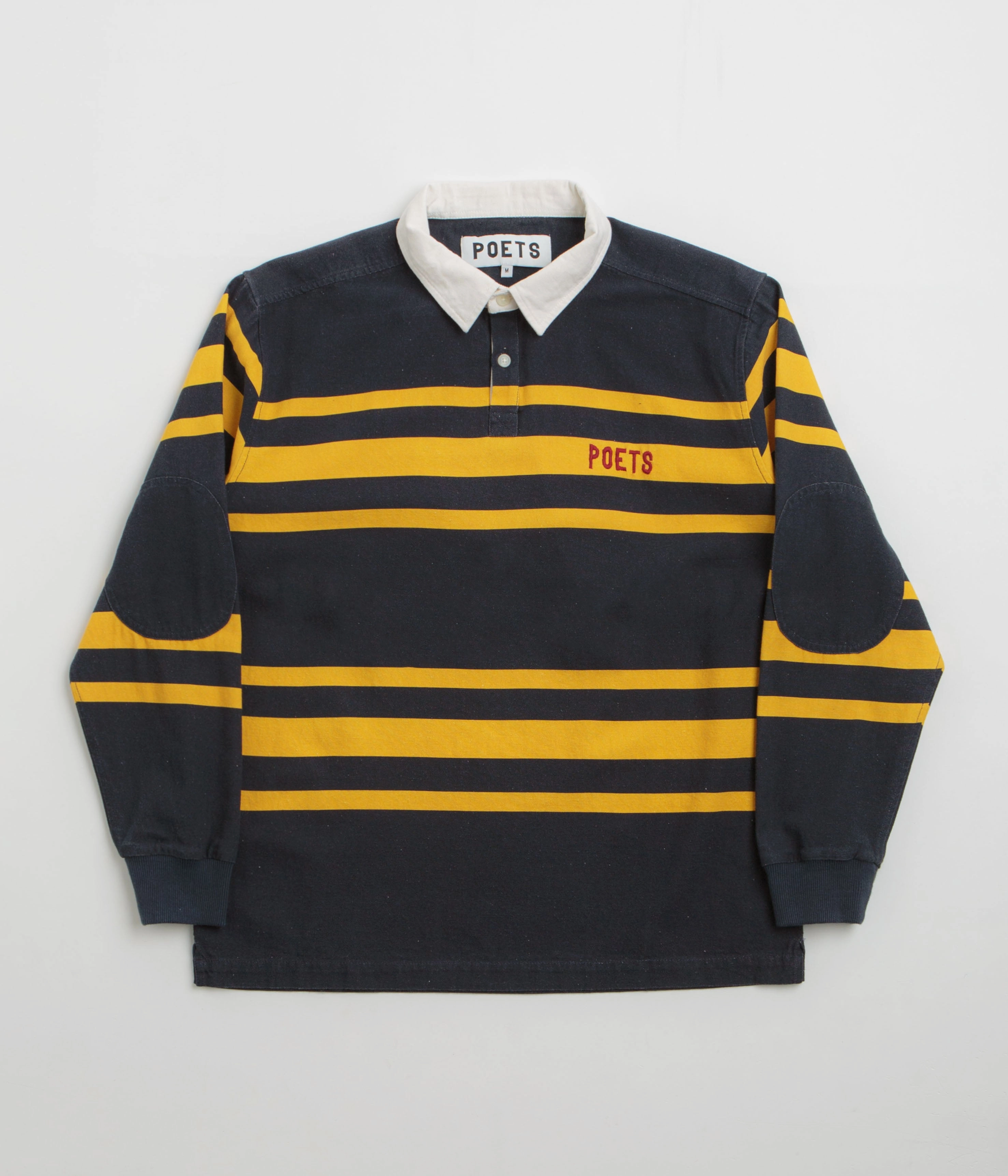 Layered Hemline Modern Look Poets Poets Rugby Shirt - Navy / Yellow