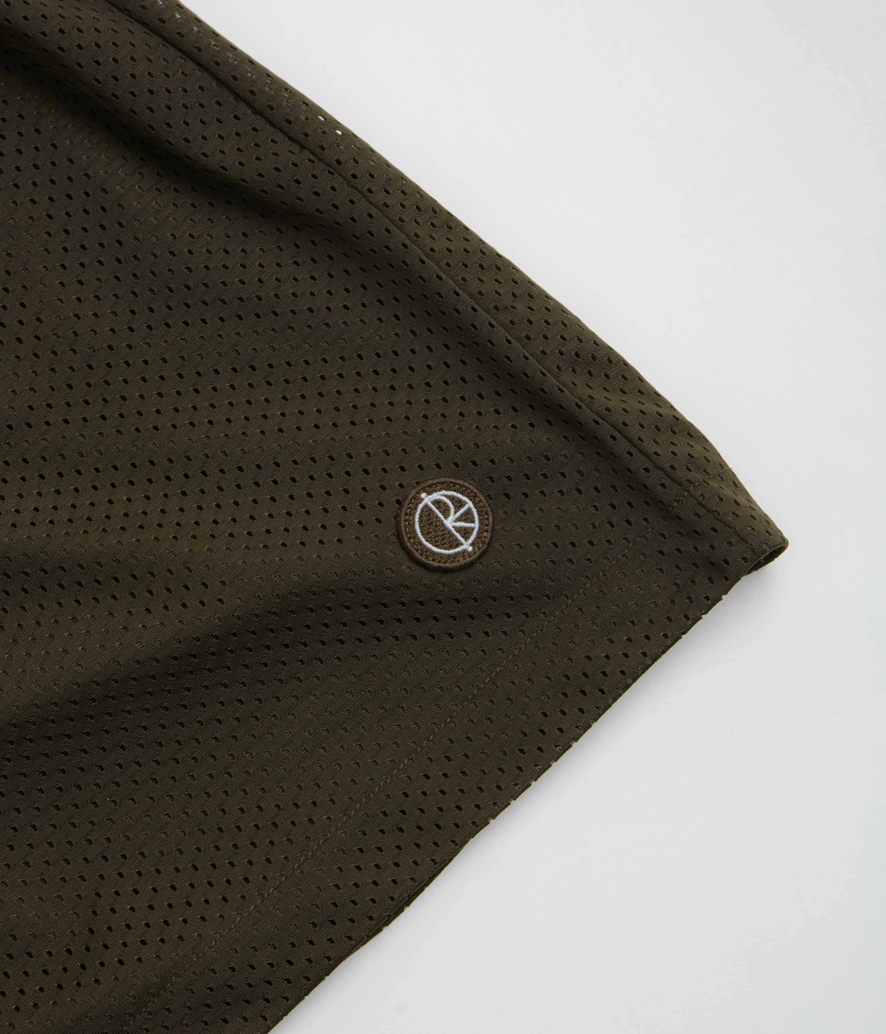 Stretchable Material Relaxed Cut Polar Ray Shorts - Brown