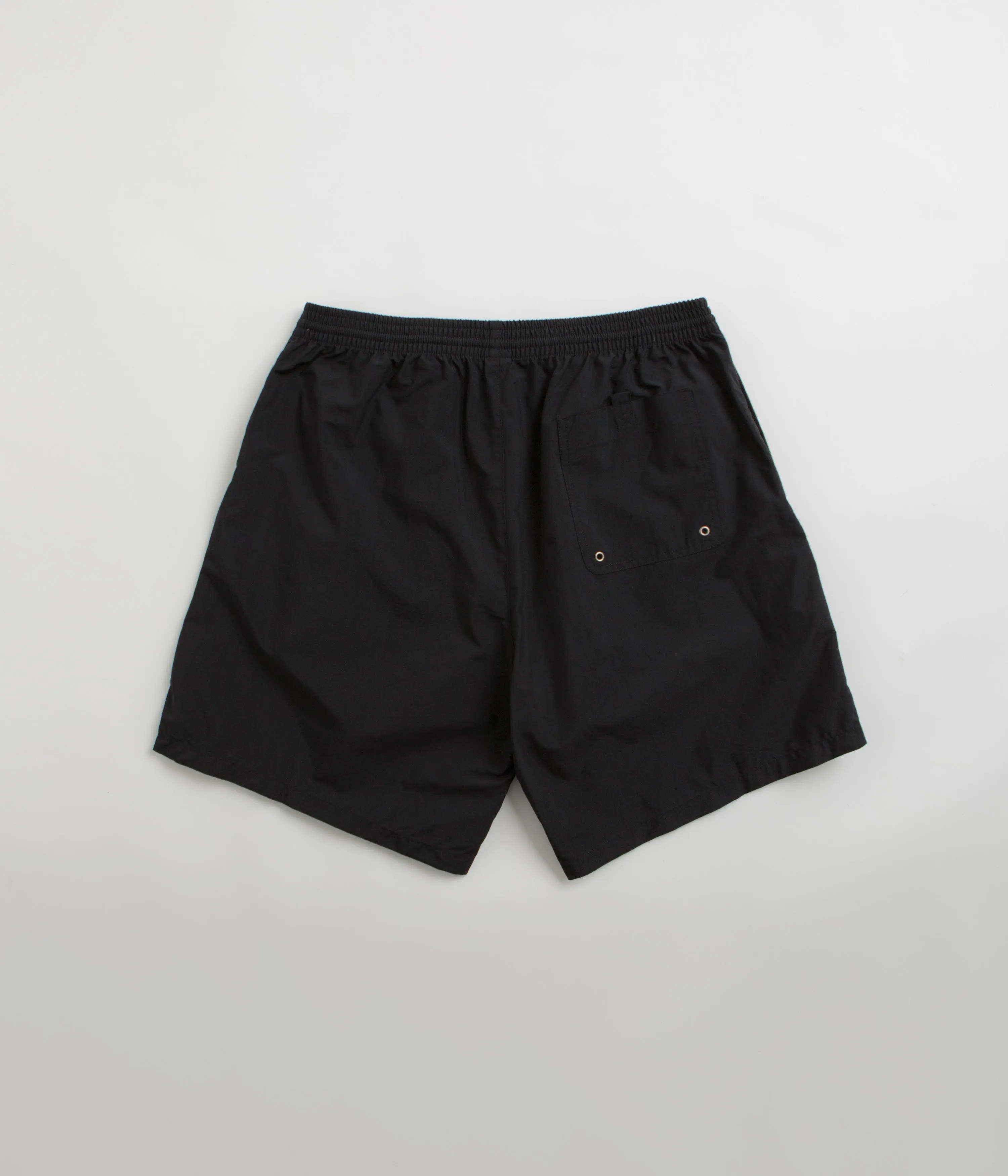 Polar Square Stripe Swim Shorts - Black / Jade Green laid-back style