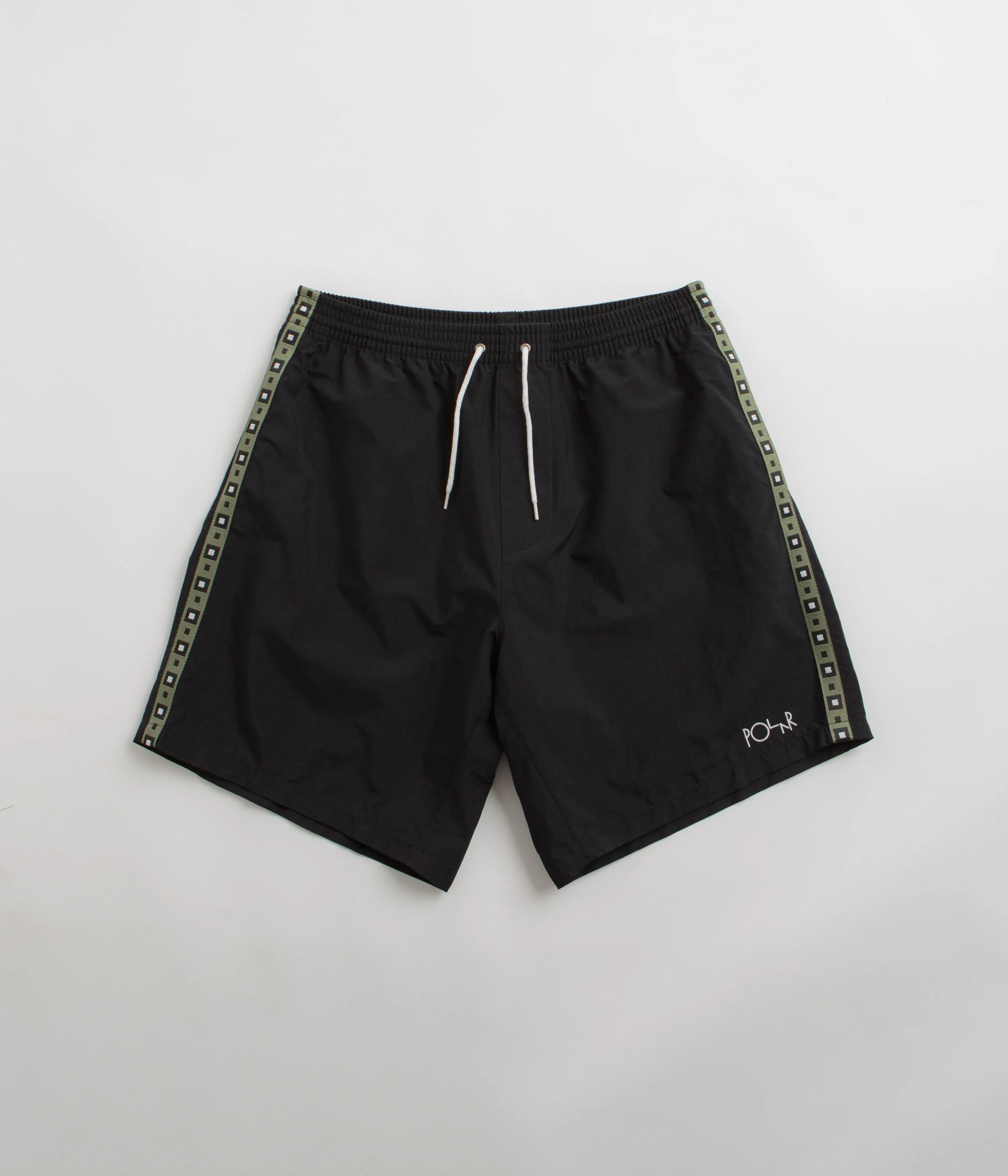 Wedding Gift Polar Square Stripe Swim Shorts - Black / Jade Green